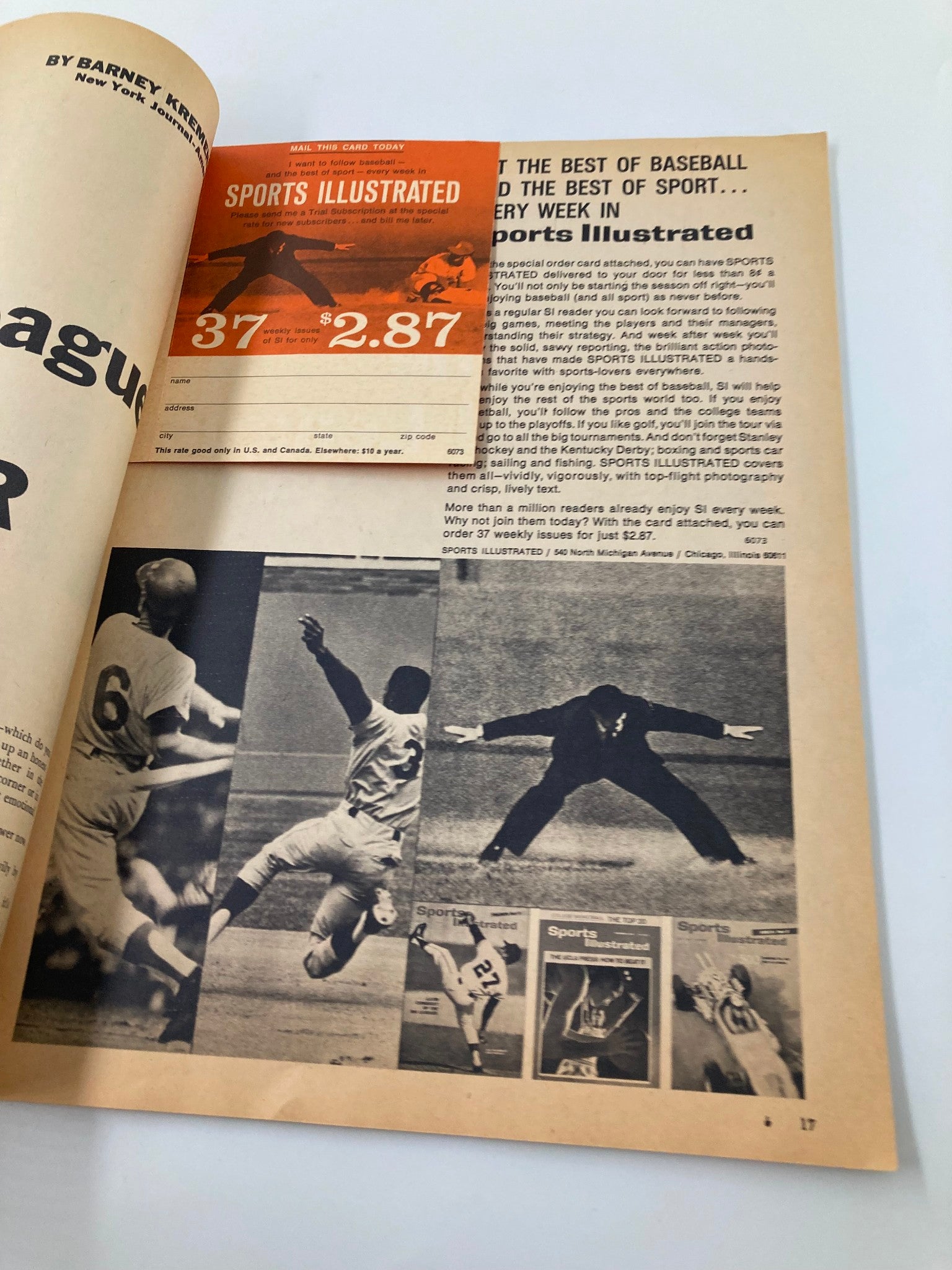 Another inside page from the 1966 Edition MLB Los Angeles Dodgers program featuring advertisements and features related to baseball.