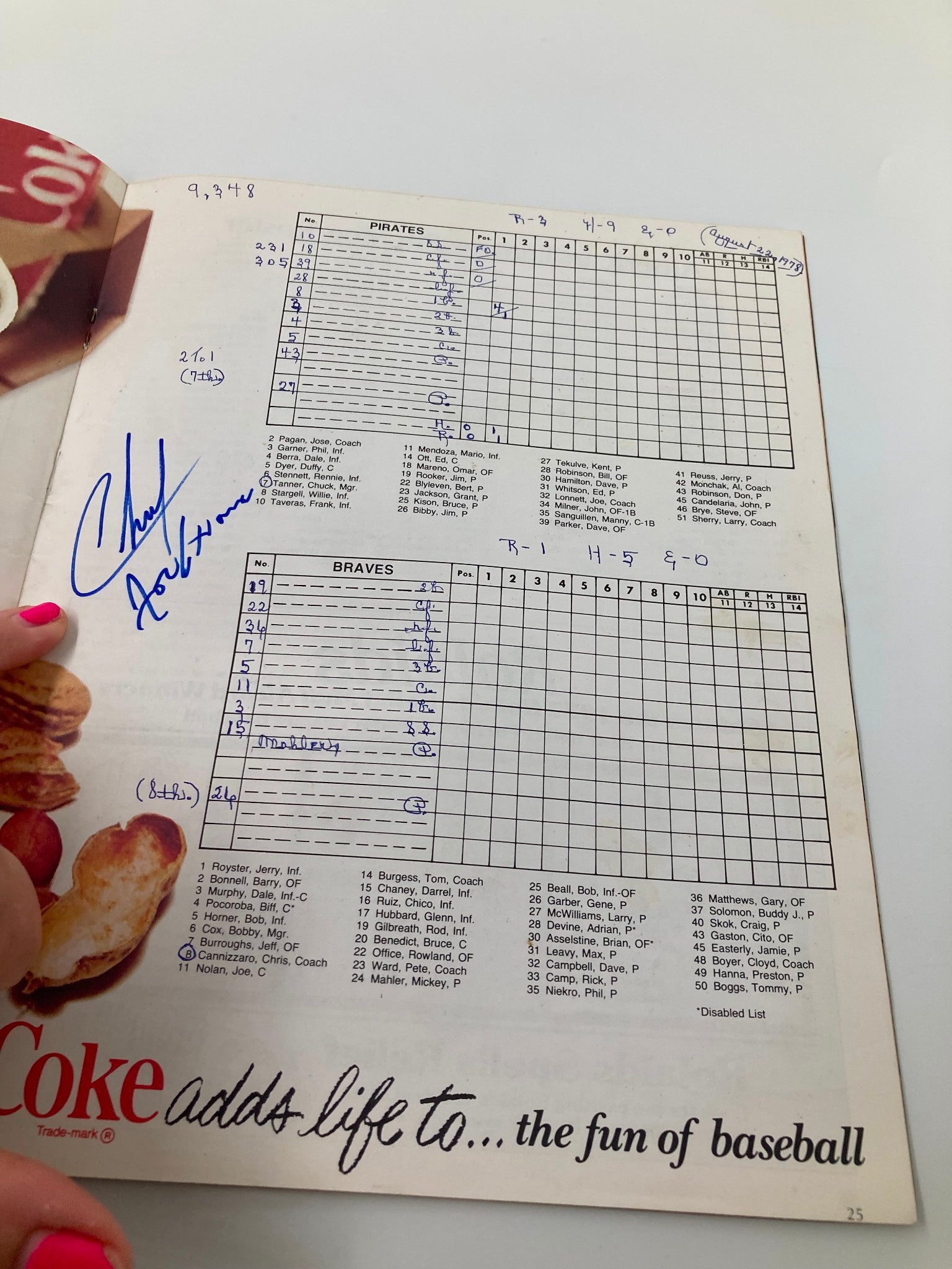 1978 Official Scorebook of The Atlanta Braves Second Edition