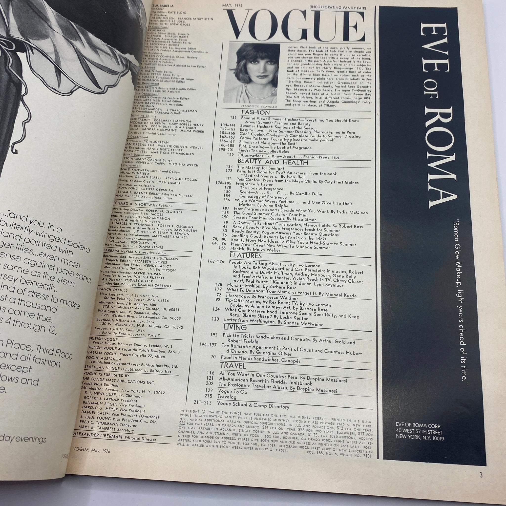 VTG Vogue Magazine May 1976 Rene Russo by Francesco Scavullo