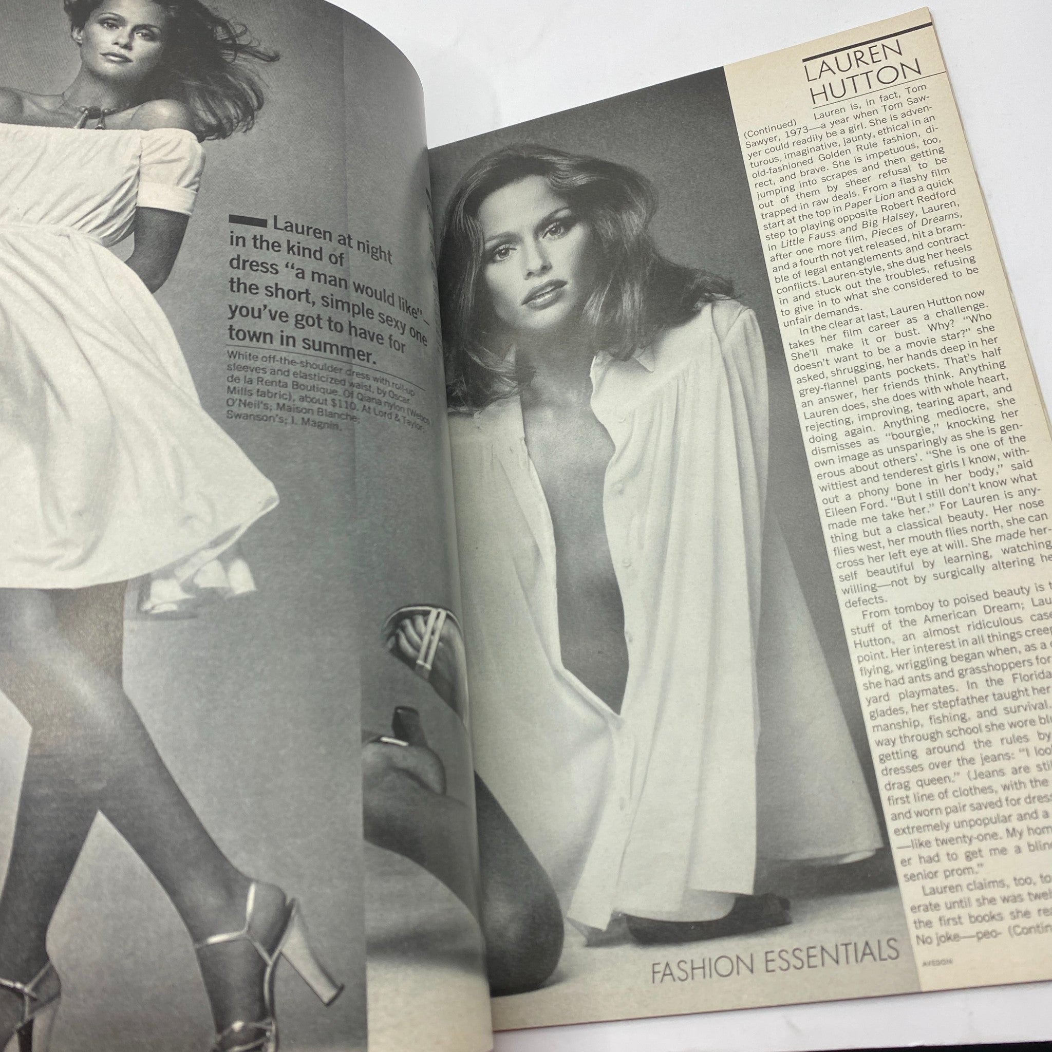 VTG Vogue Magazine June 1973 Lauren Hutton by Richard Avedon No Label