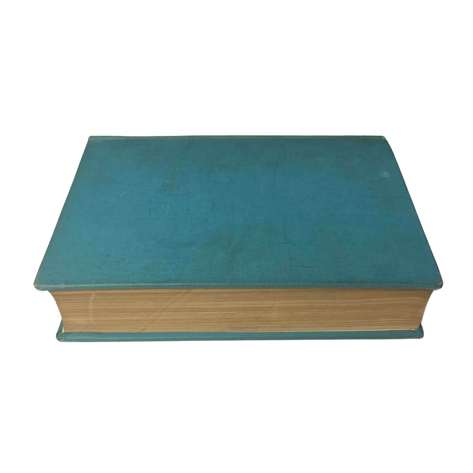 Top view of a library bound Time Magazine collection, featuring a smooth blue surface indicative of the volume containing issues from April 4 to June 27, 1949.