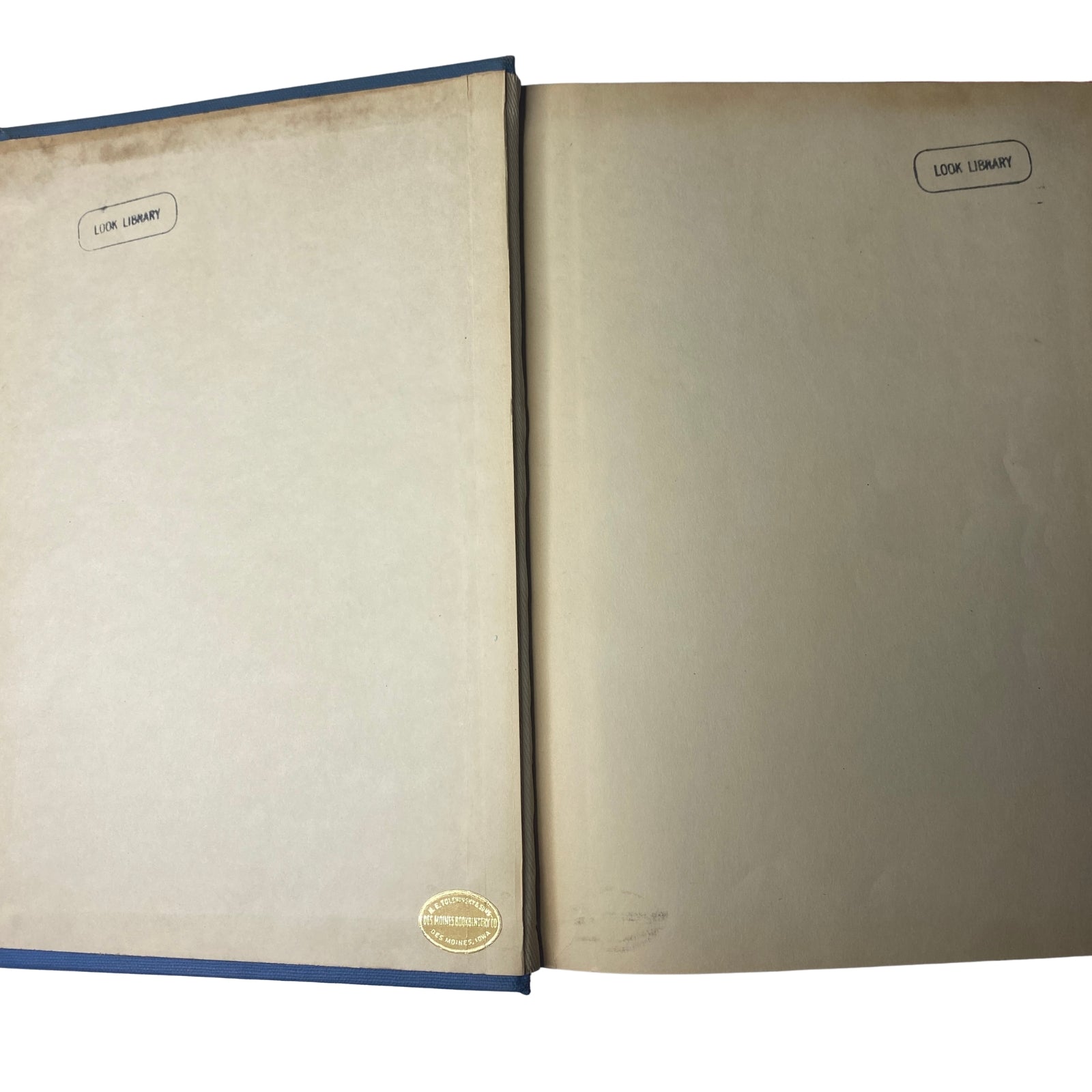 Inside view of the Time Magazine Library Bound Weekly from July 4, 1949 - September 26, 1949, featuring blank pages with library markings.