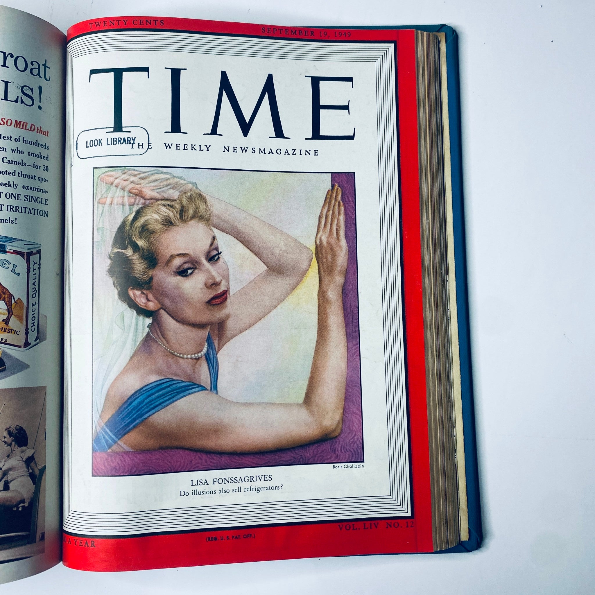 Time Magazine Library Bound Weekly July 4, 1949 - September 26, 1949 featuring the cover of the September 19, 1949 issue with model Lisa Fonssagrives.