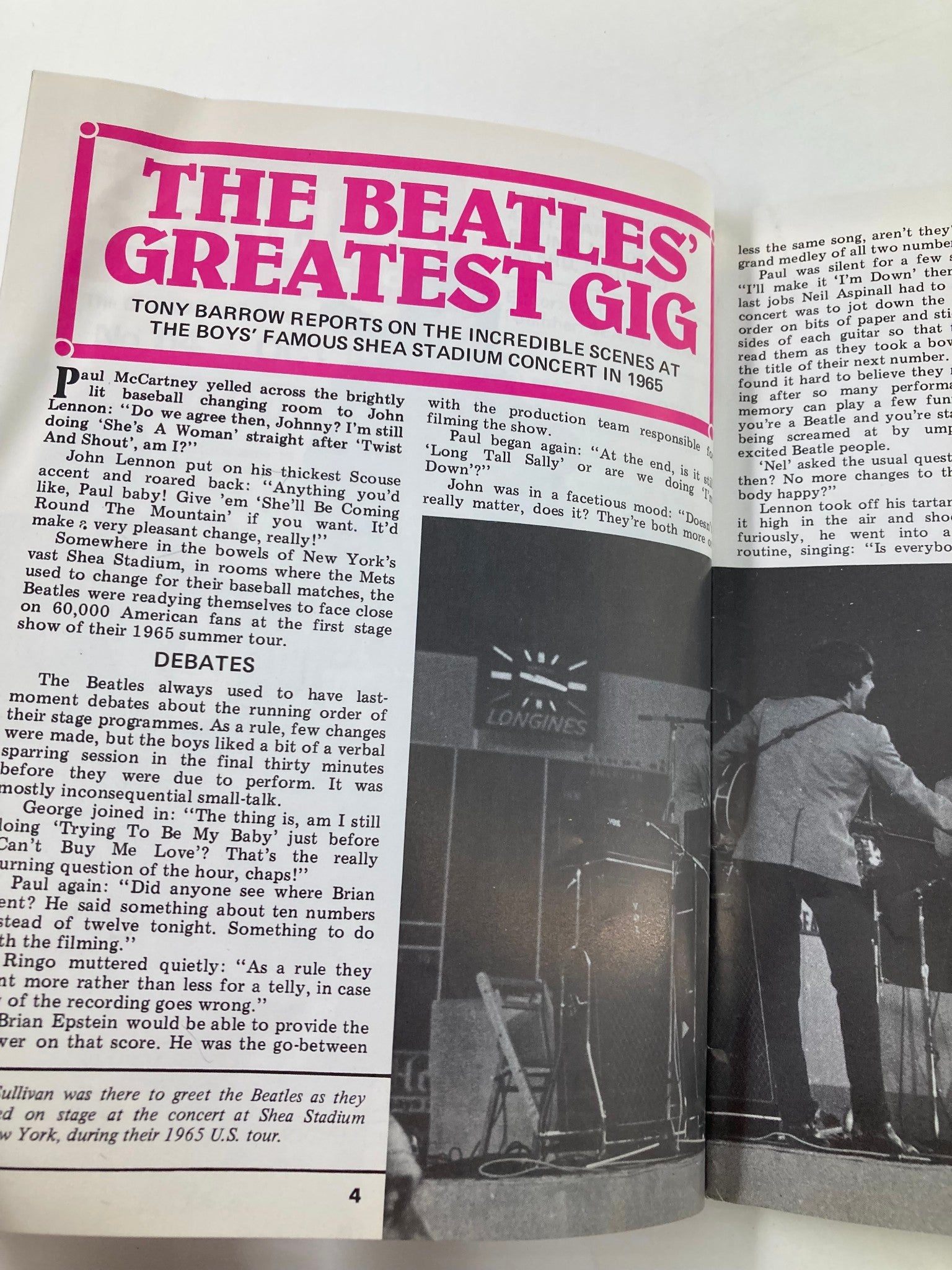 The Beatles Book Monthly Magazine October 1985 The Beatles' Great Gig No Label