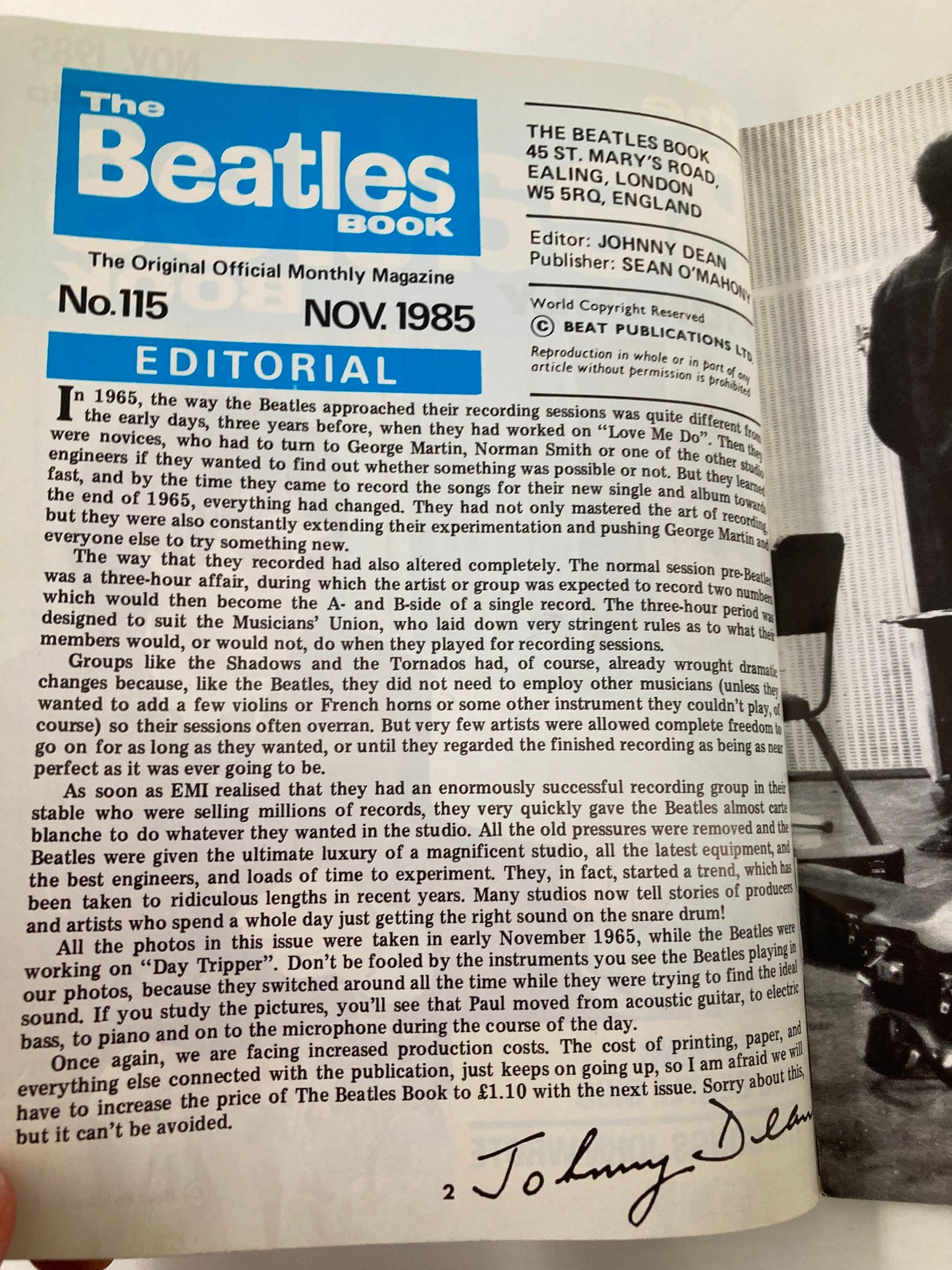 The Beatles Book Monthly Magazine November 1985 The Songs John Wrote No Label