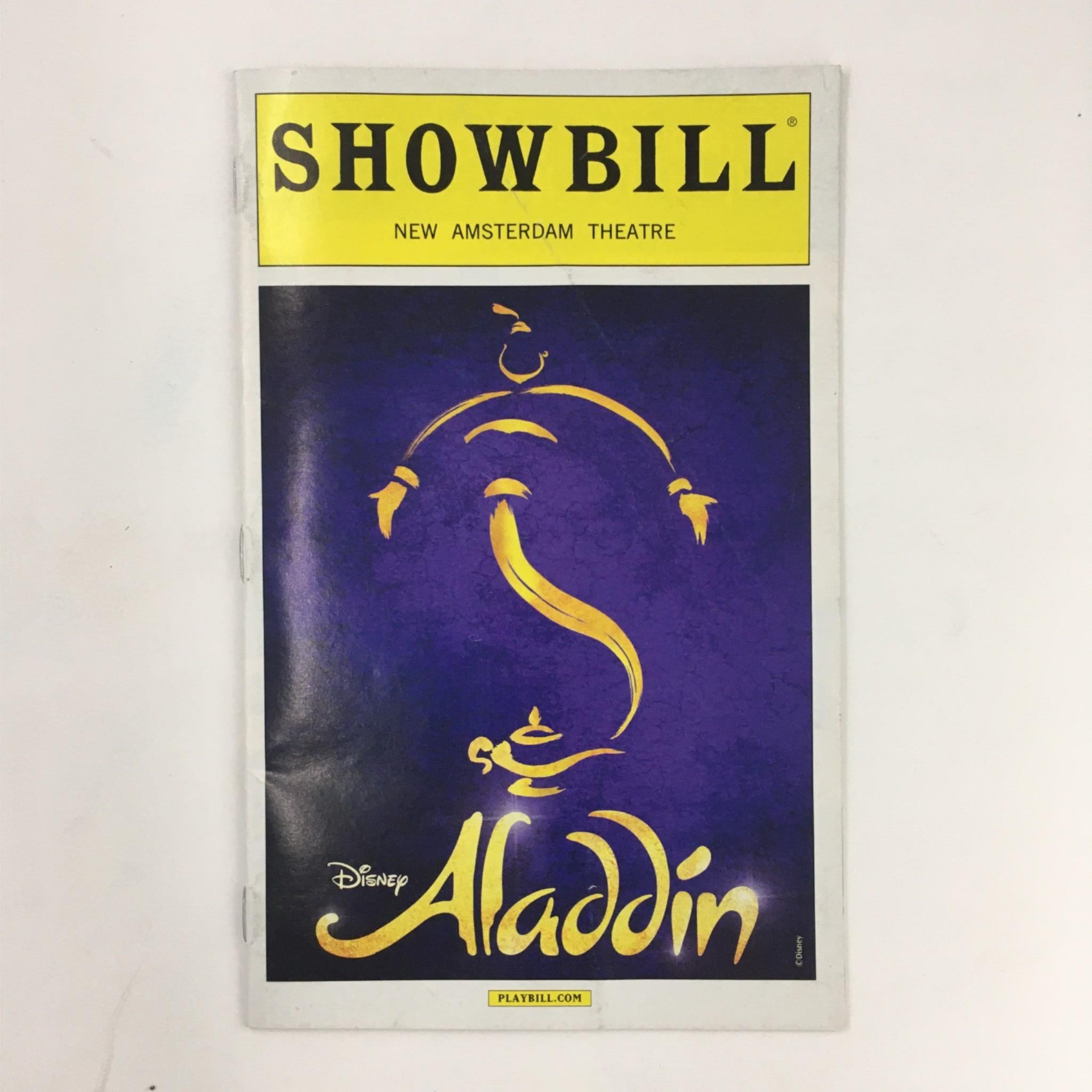 2014 Showbill Disney's Alladin by Casey Nicholaw at New Amsterdam Theatre