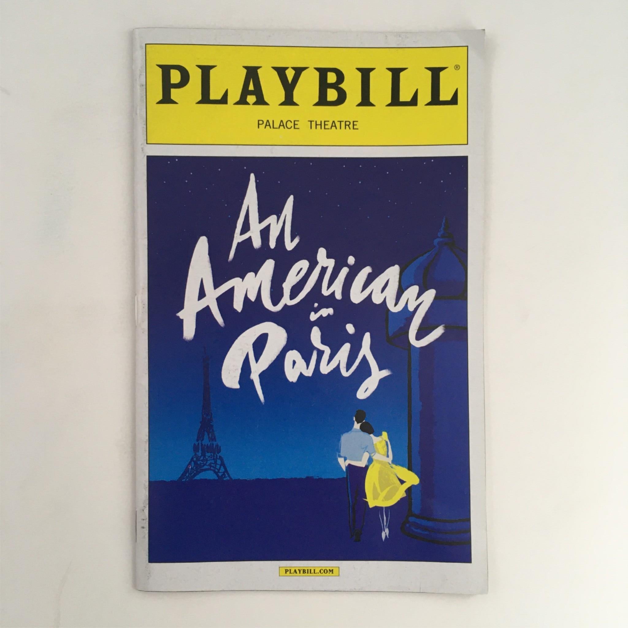 2015 Playbill An American in Paris by Christopher Wheeldon at Palace Theatre