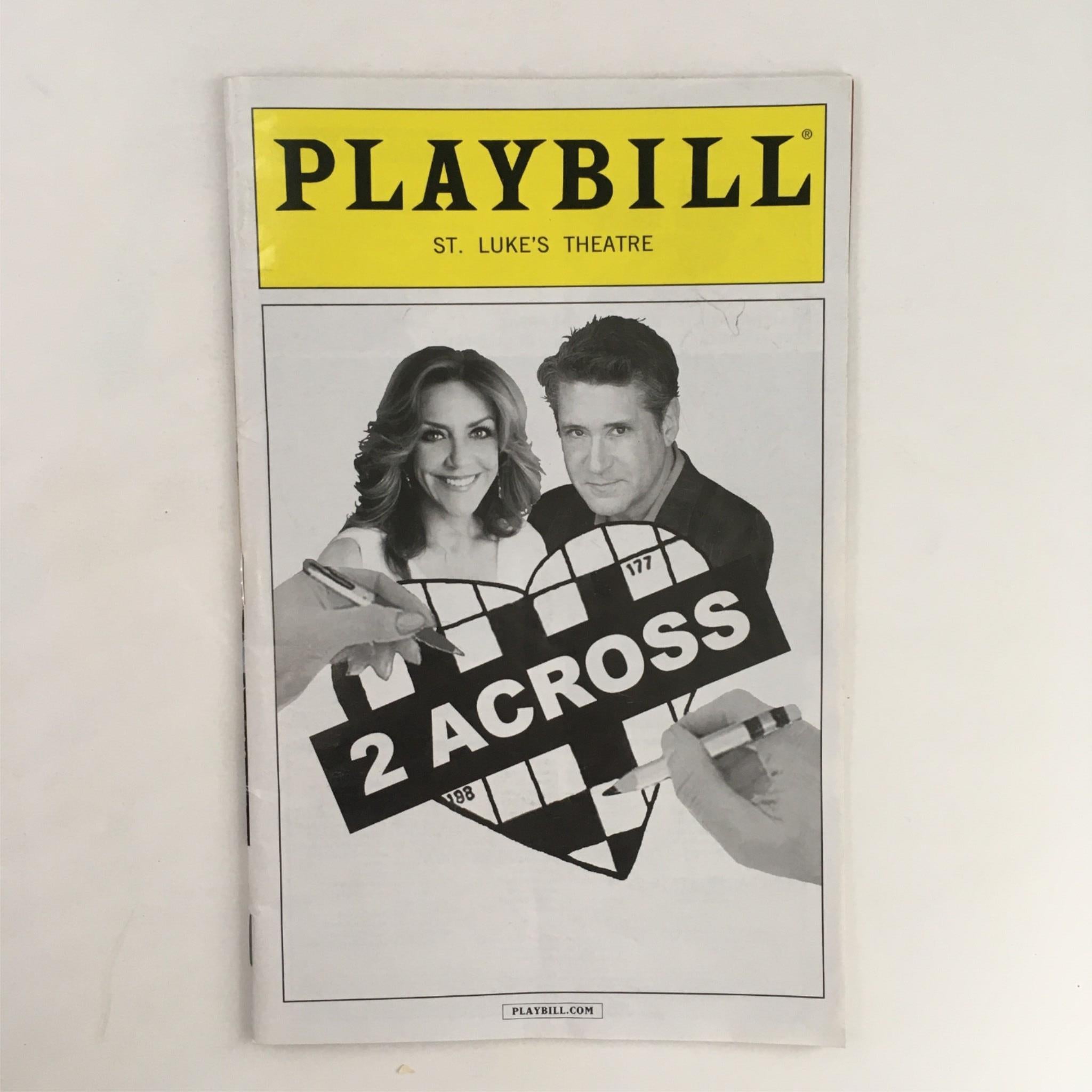 2015 Playbill 2 Across by Jerry Mayer, Evelyn Rudie at St. Luke's Theatre