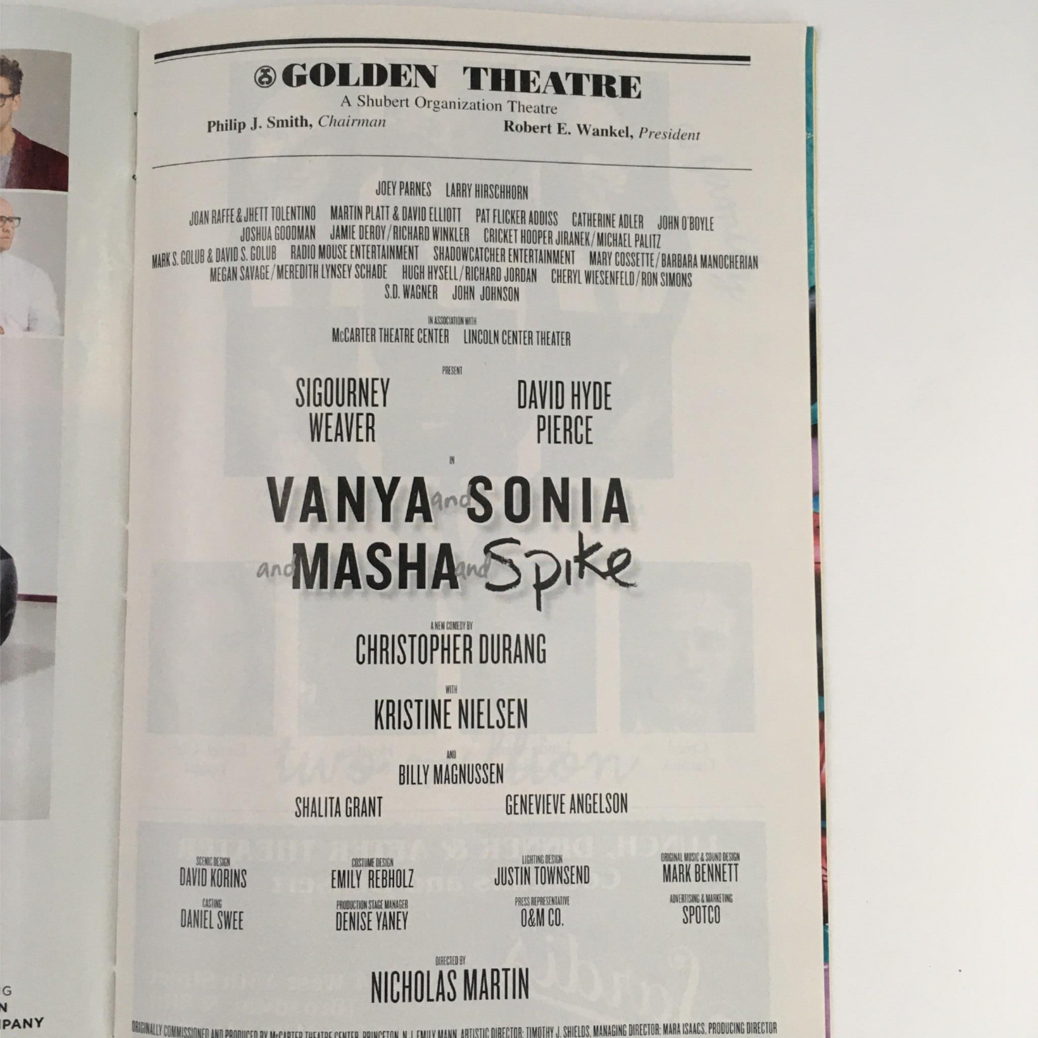 2013 Playbill Vanya and Sonia and Masha Spike by Nicholas Martin Golden Theatre