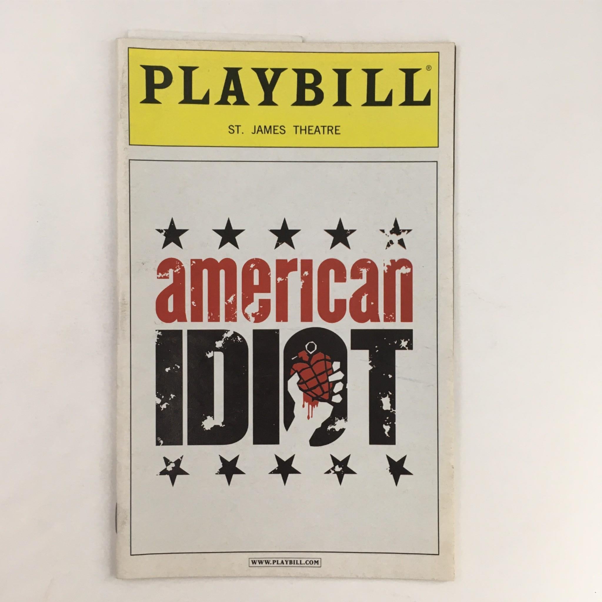 2010 Playbill American Idiot by Michael Mater at St. James Theatre