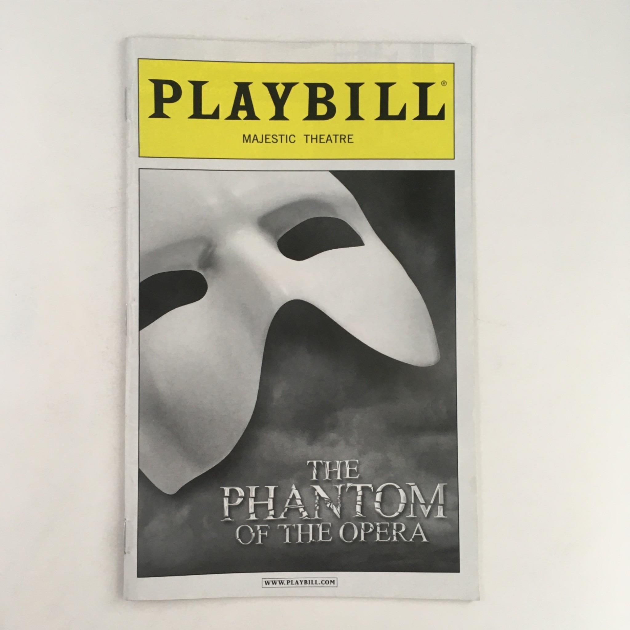 2016 Playbill Phantom Of The Opera by Cameron Mackintosh at Majestic Theatre