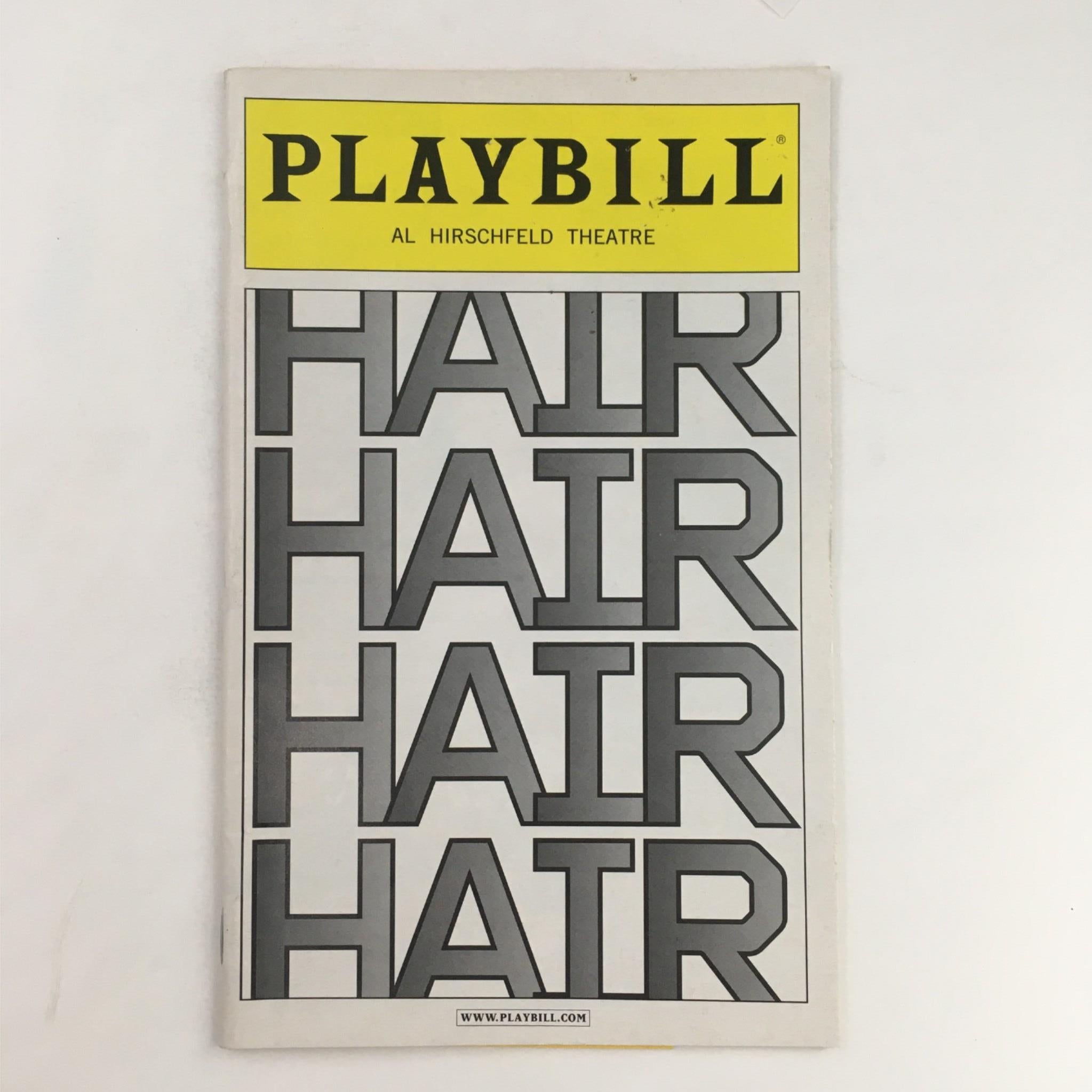 2010 Playbill Hair by Diane Paulus, Joey Parnes at Al Hirschfeld Theatre