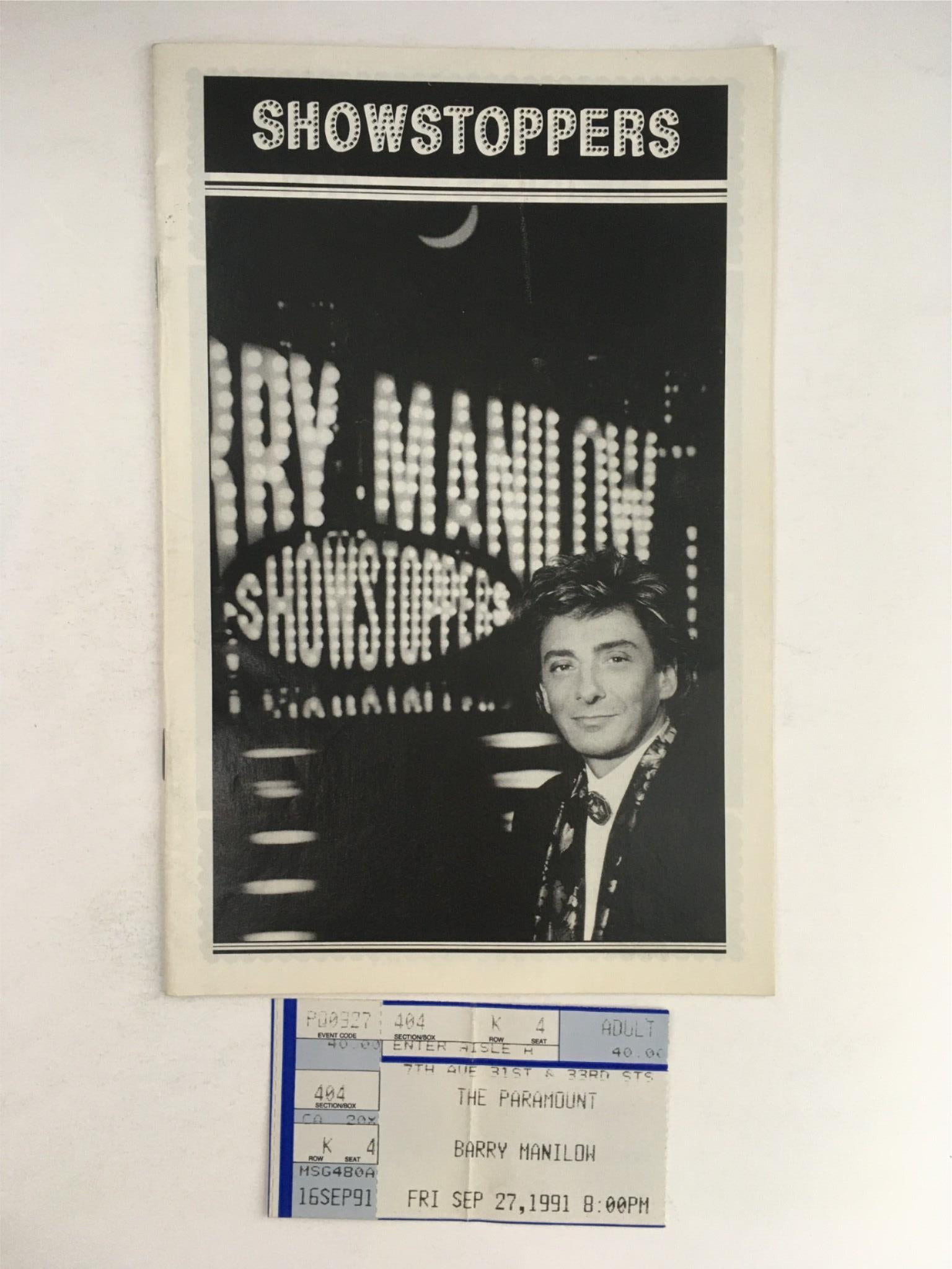 1991 Showstoppers Barry Manilow at The Paramount with Tickets