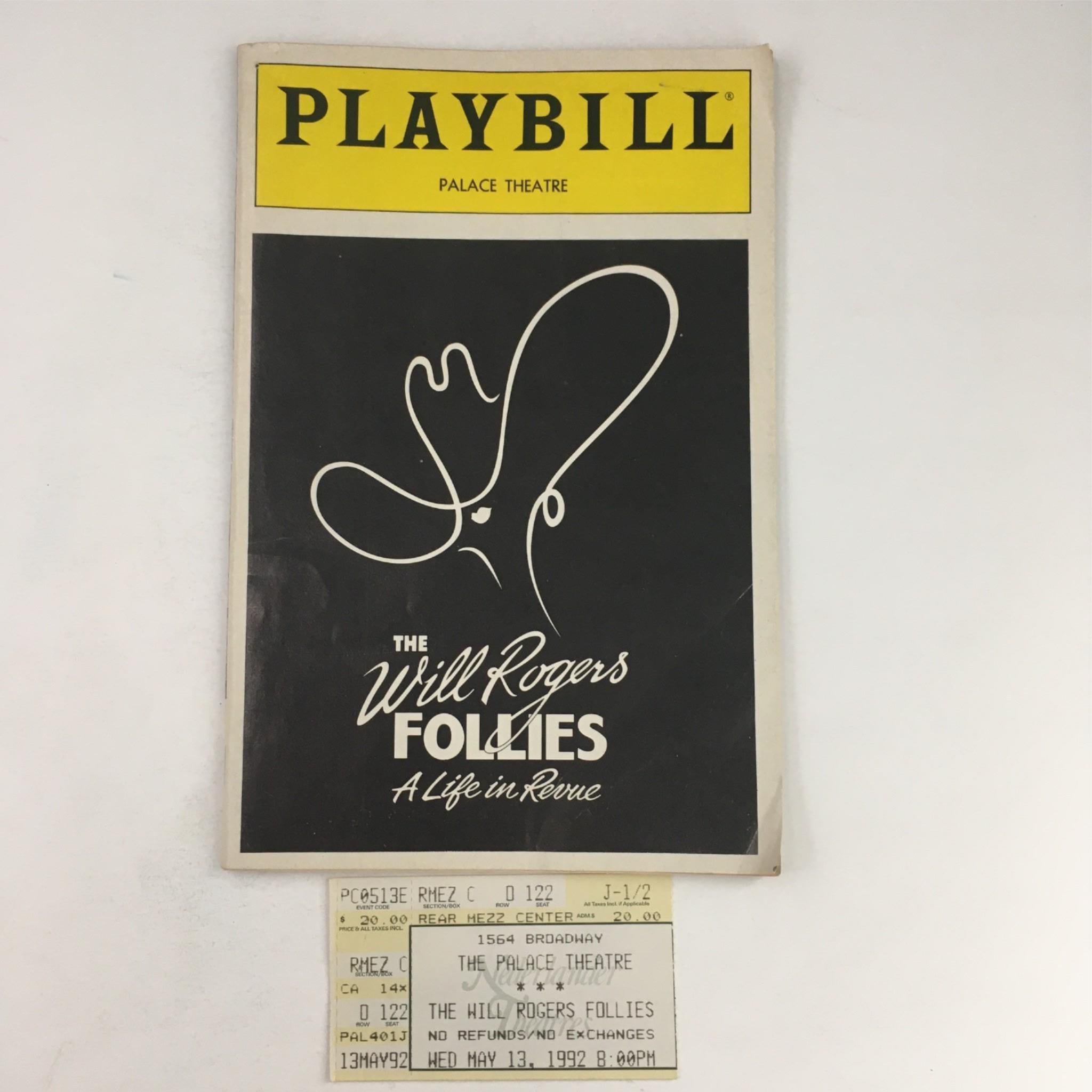 1992 Playbill The Will Rogers Follies A Life in Revue by Tommy Tune with Ticket