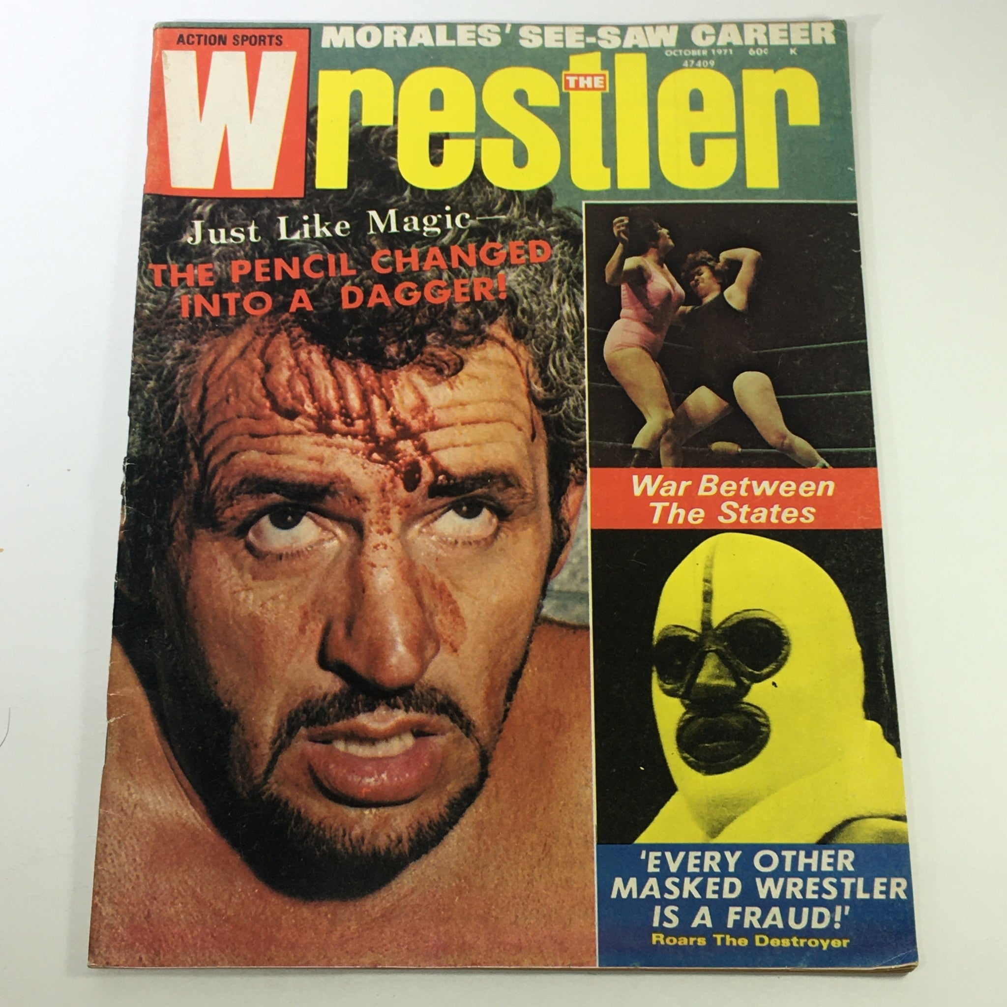 VTG The Wrestler Magazine October 1971 - Pedro Morales / Dick Beyer / Newsstand