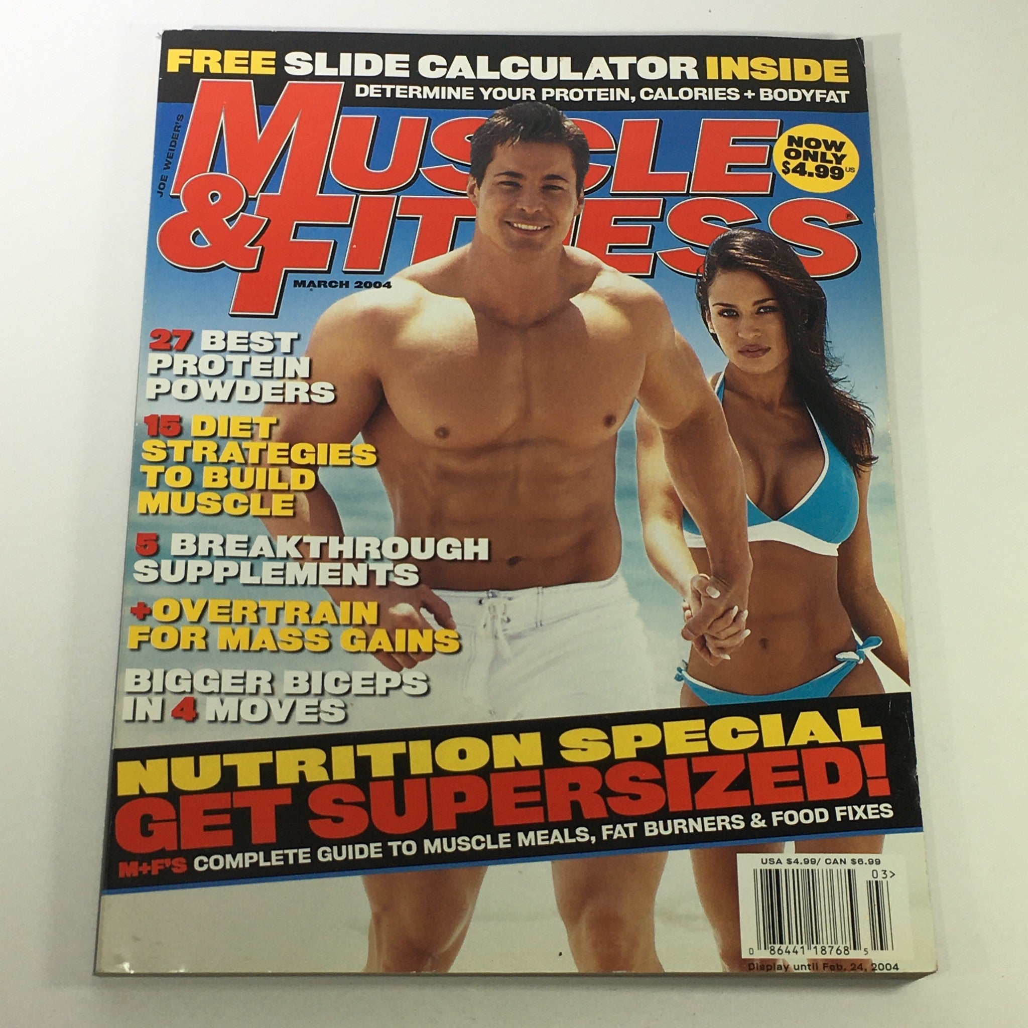 Cover of Joe Weider's Muscle & Fitness Magazine March 2004 featuring a Nutrition Special, showcasing fitness tips, protein powders, and muscle-building strategies.
