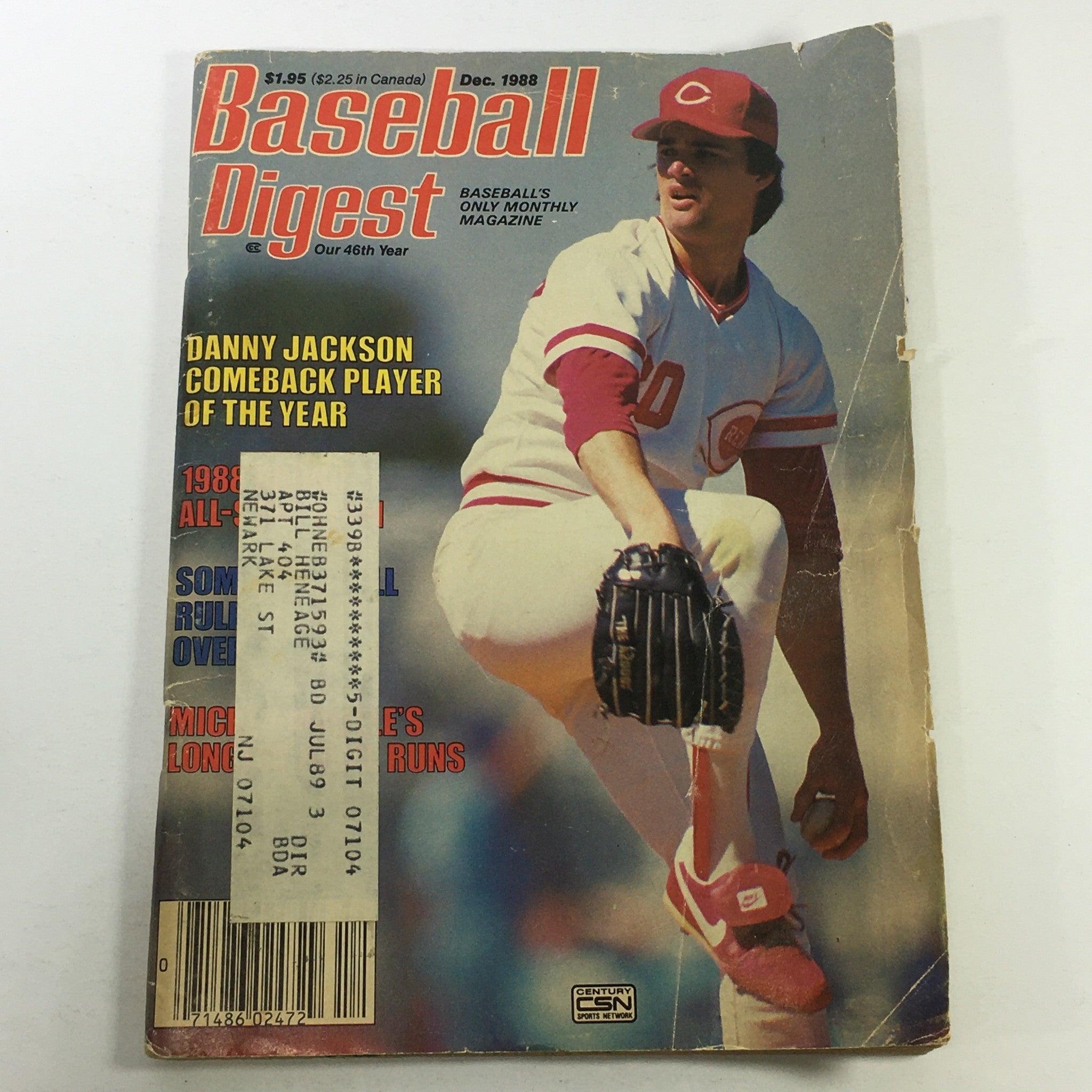 VTG Baseball Digest Magazine December 1988 - Danny Jackson Comeback Player