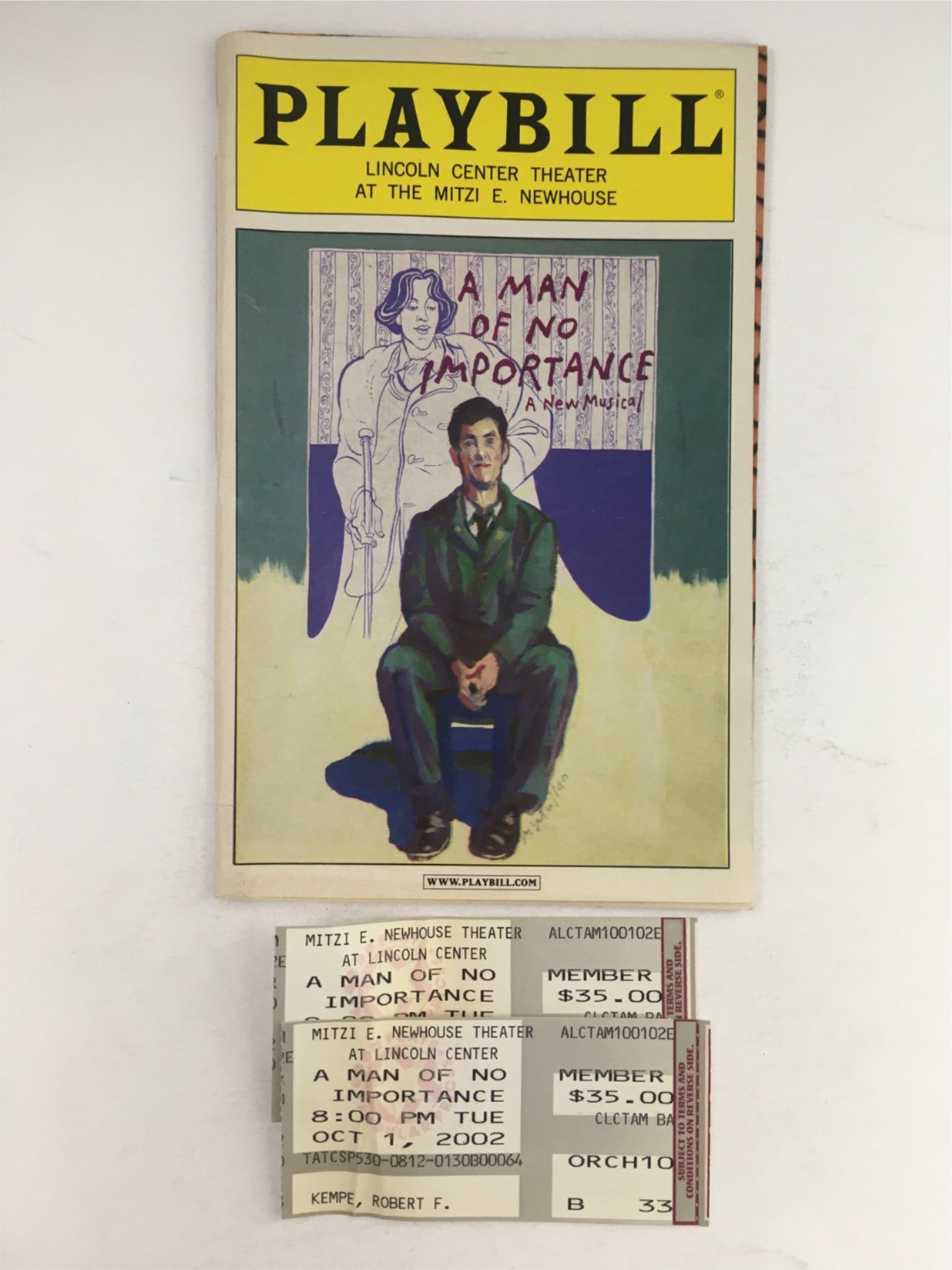 2002 Playbill A Man Of No Importance by Joe Mantello at Lincoln Center Theatre