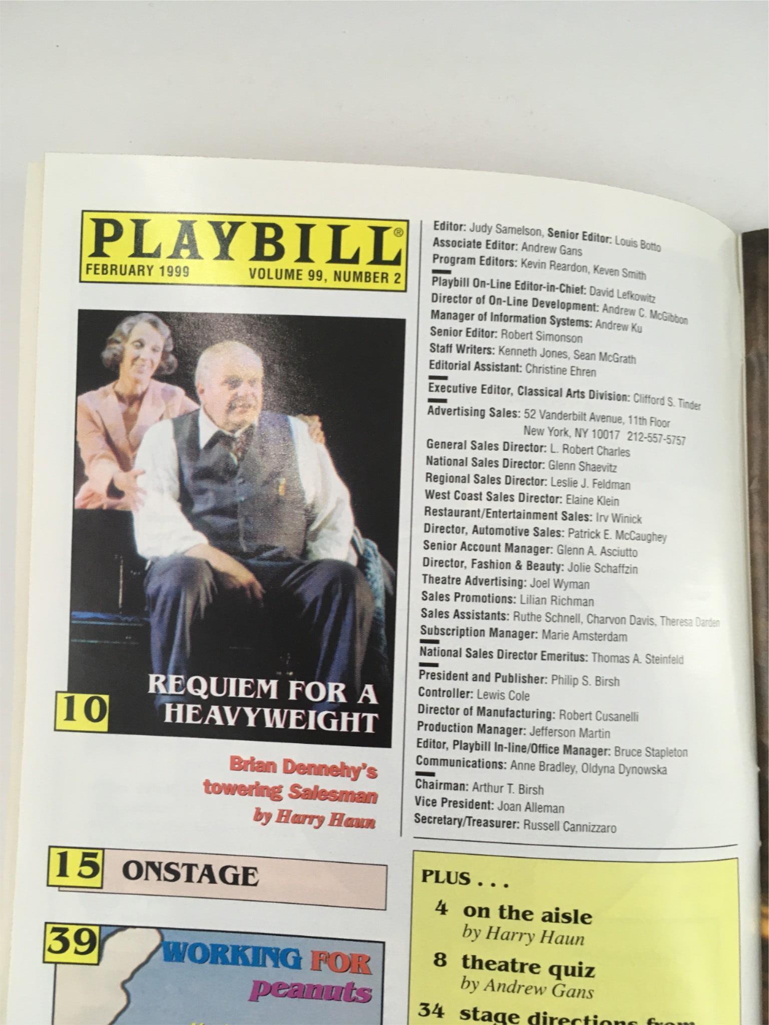 1999 Playbill Wit by Margaret Edson, Derek Anson Jones at Union Square Theatre