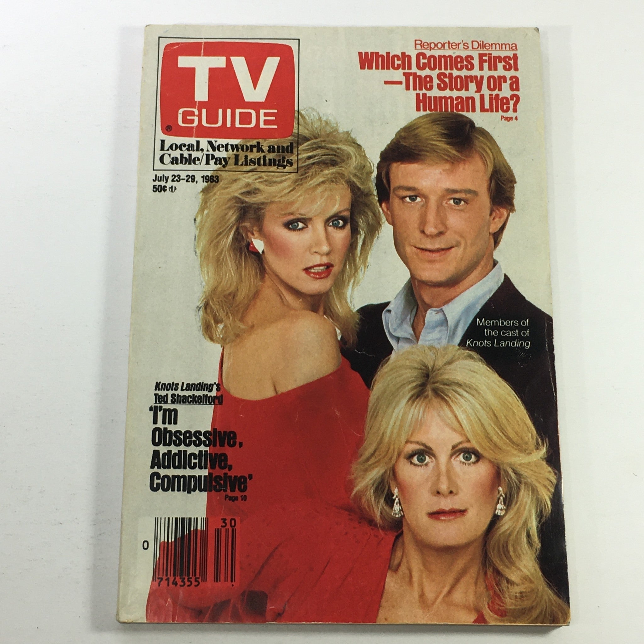 VTG TV Guide Magazine July 23-29 1983 - Ted Shackelford / Joan Van Ark / Donna M