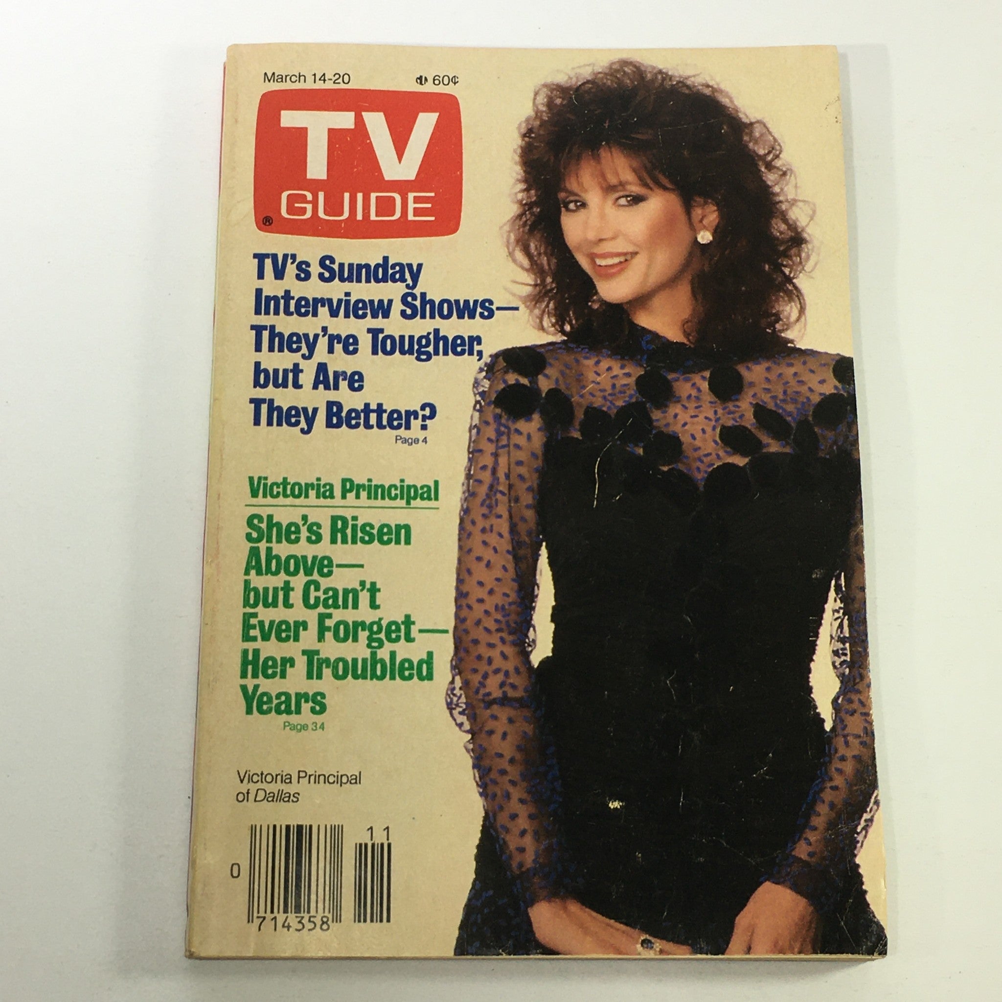 VTG TV Guide Magazine March 14-20 1987 - Victoria Principal / Newsstand