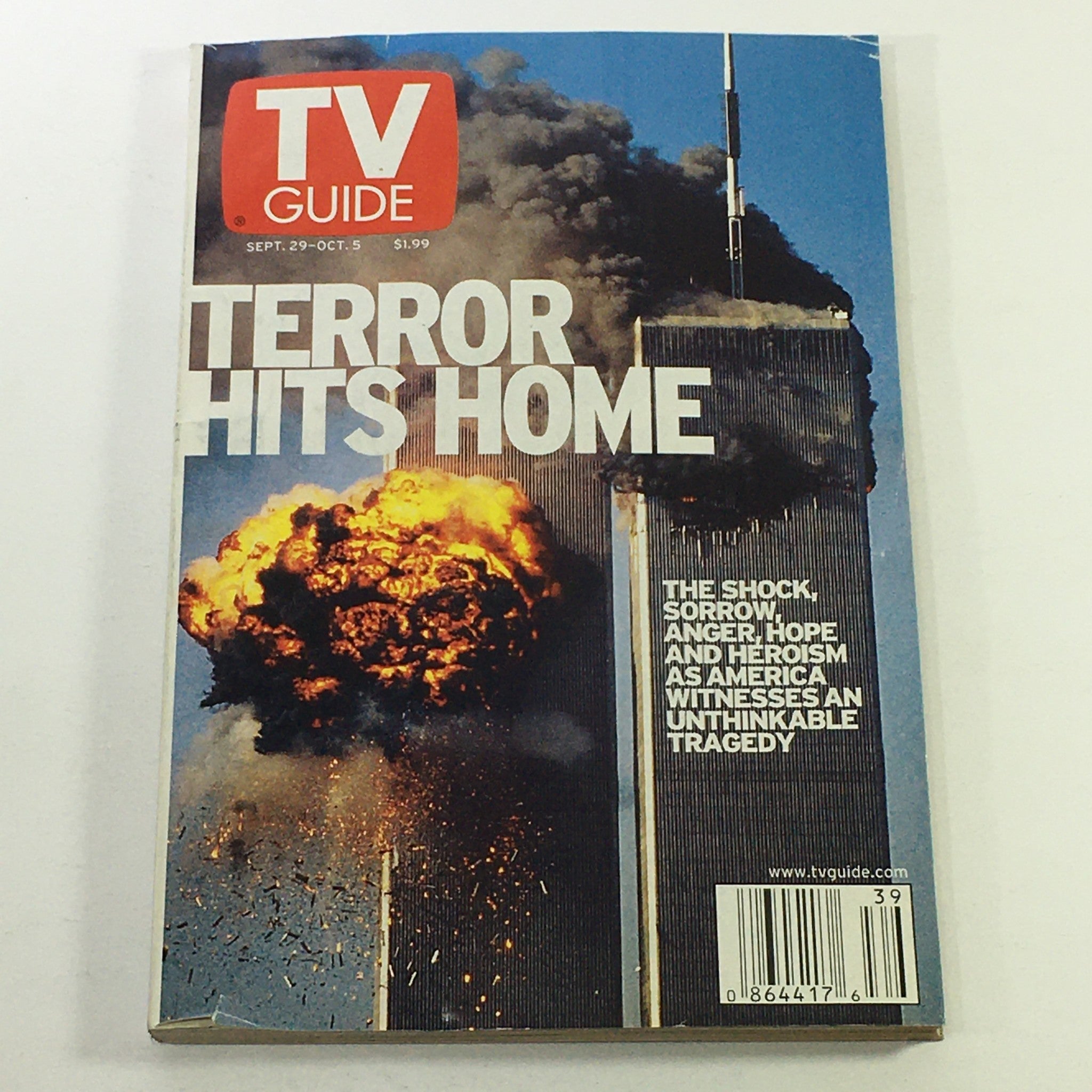 VTG TV Guide Magazine September 29-October 5 2001 - Terror Hits Home 9/11 Attack