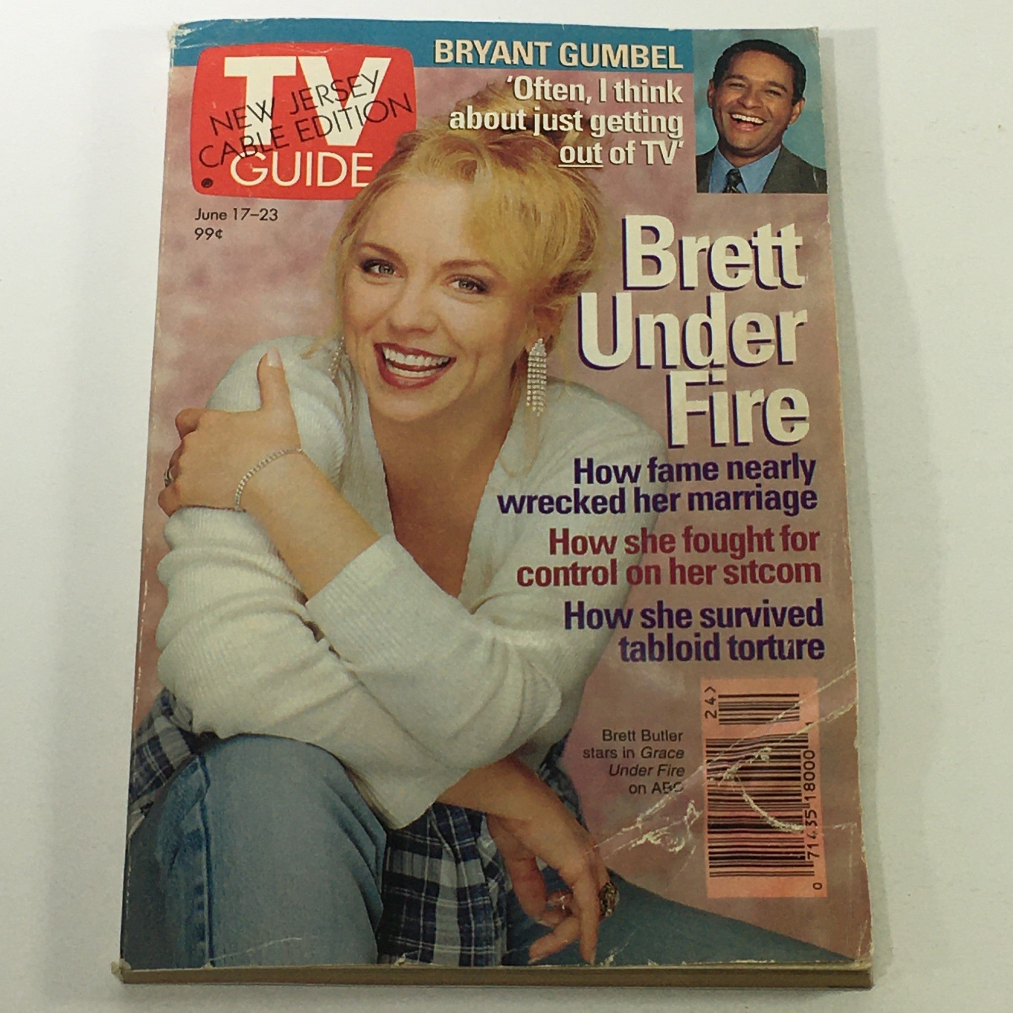 VTG TV Guide Magazine June 17-23 1995 - Bryant Gumbel / Brett Butler / Newsstand