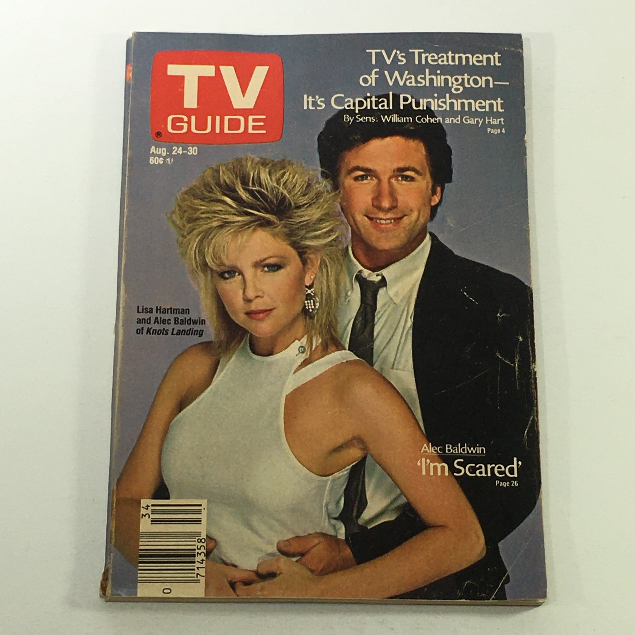 VTG TV Guide Magazine August 24-30 1985 - Lisa Hartman and Alec Baldwin