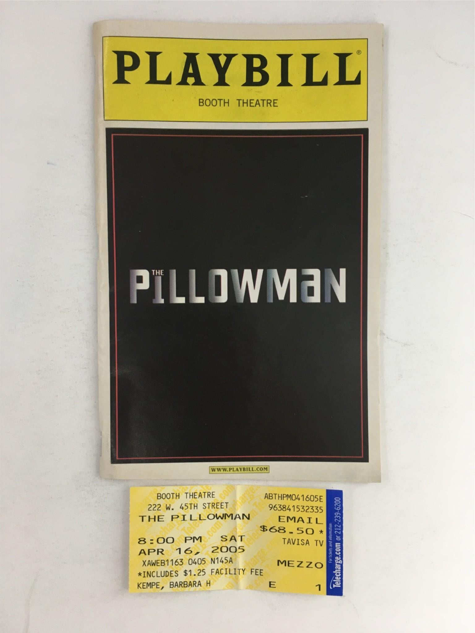 2005 Playbill  The Pillowman by Martin McDonagh, John Crowley at Booth Theatre