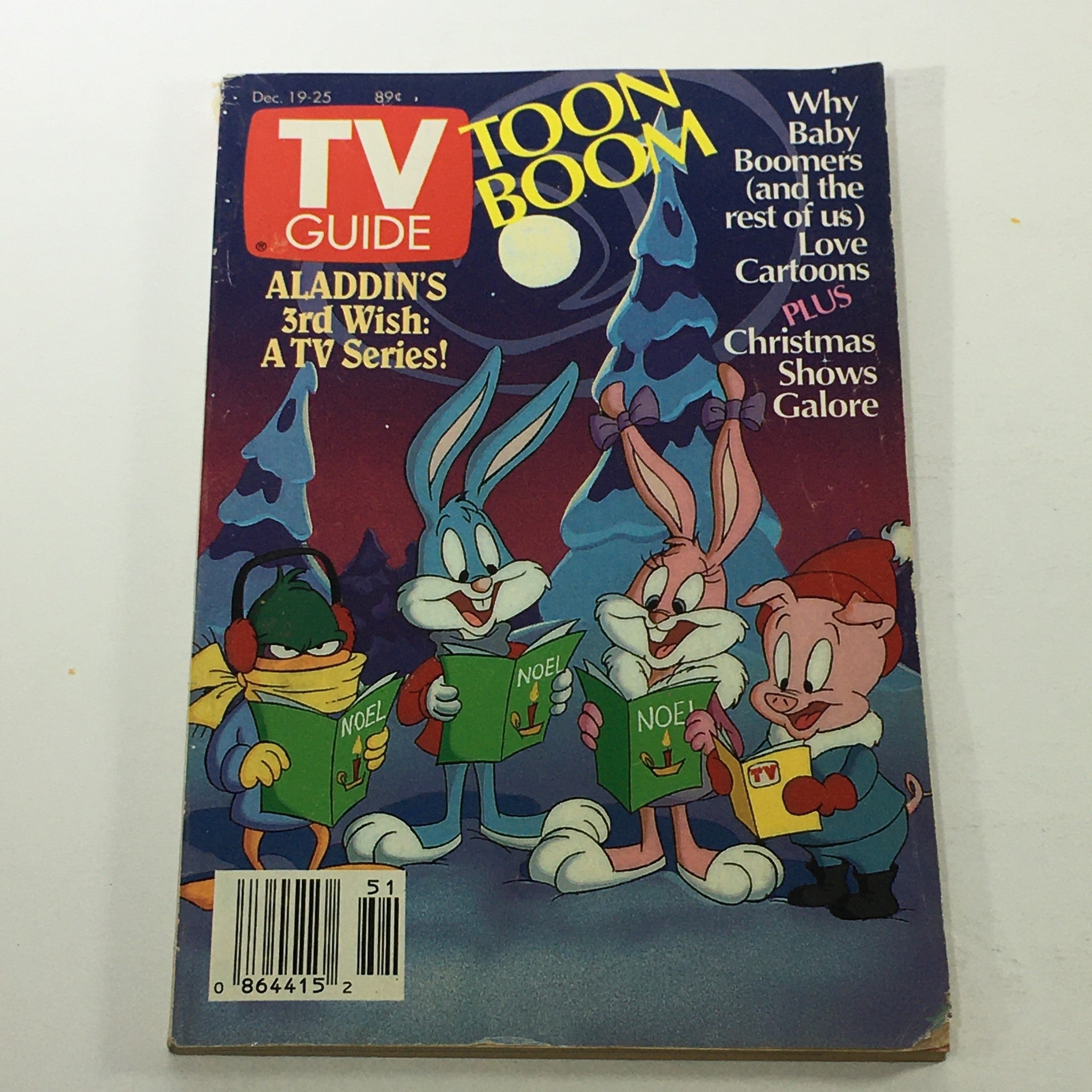 VTG TV Guide Magazine December 19-25 1992 - Bugs & Lola Bunny of Looney Tunes