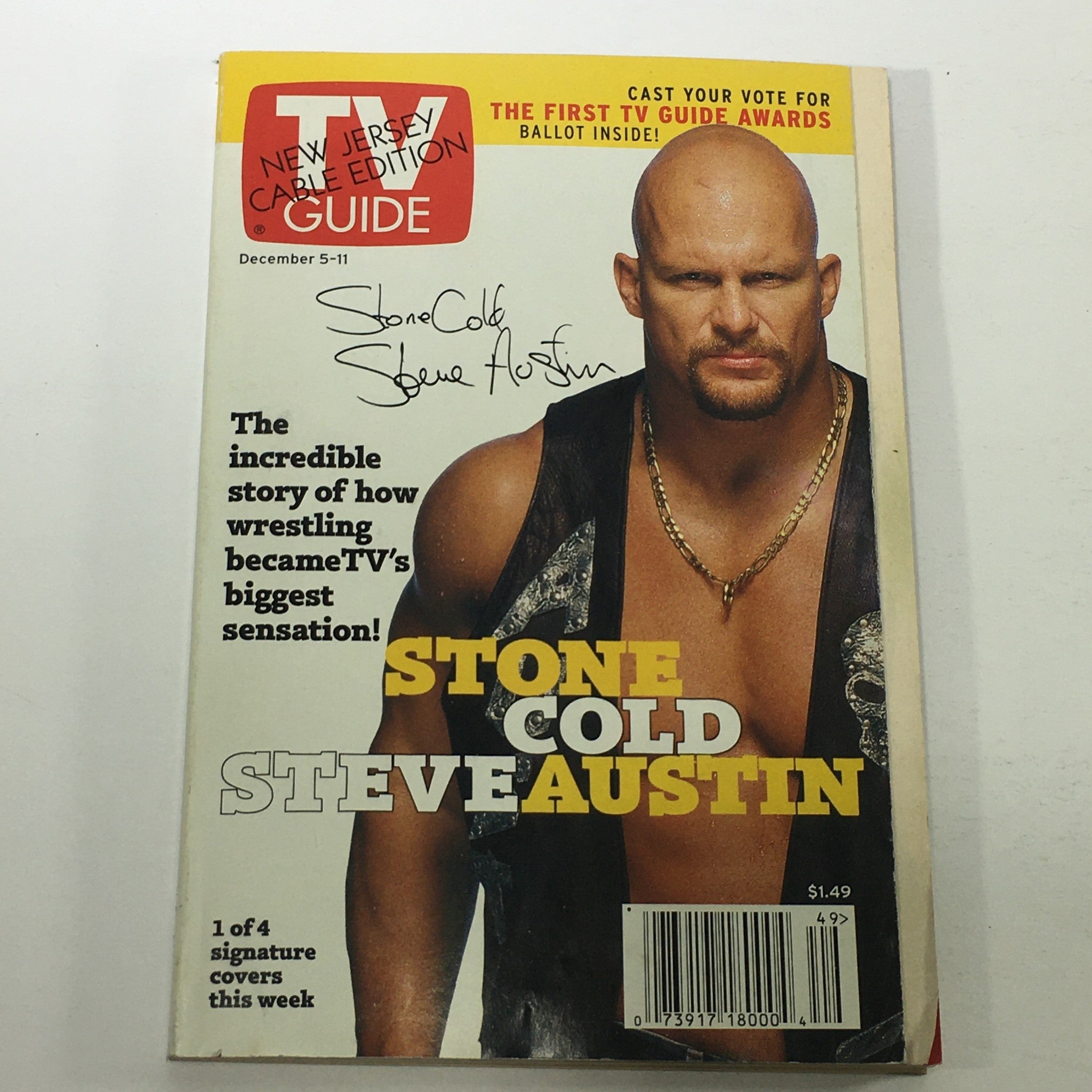 VTG TV Guide Magazine December 5-11 1998 Stone Cold Steve Austin Signature Cover