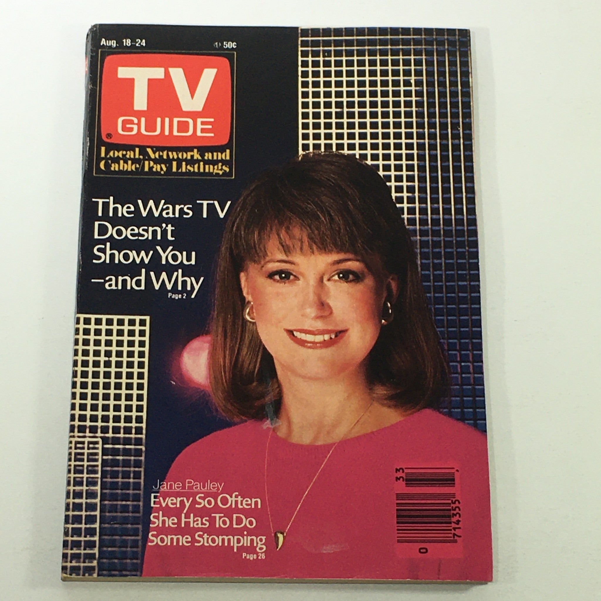 VTG TV Guide Magazine August 18-24 1984 - Jane Pauley / Newsstand / No Label