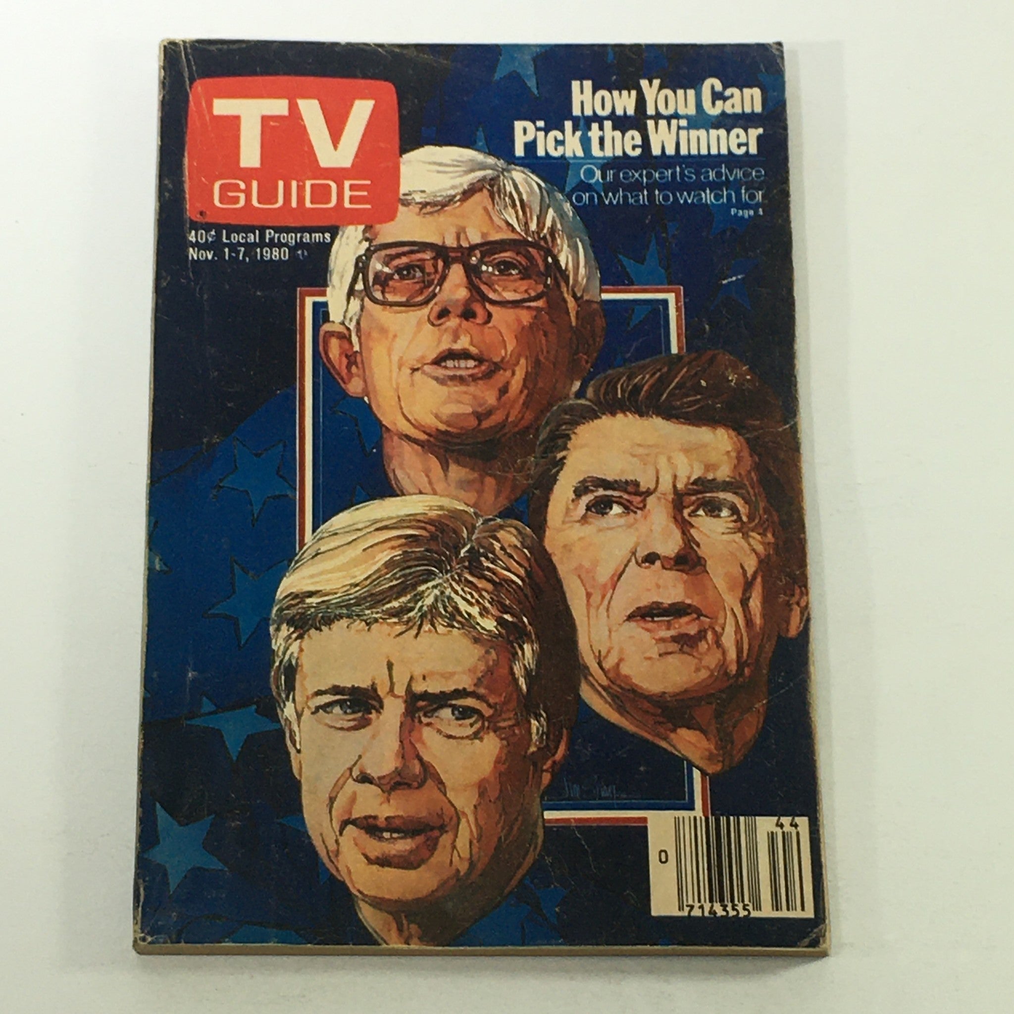 VTG TV Guide Magazine November 1-7 1980 John Anderson Ronald Reagan Jimmy Carter