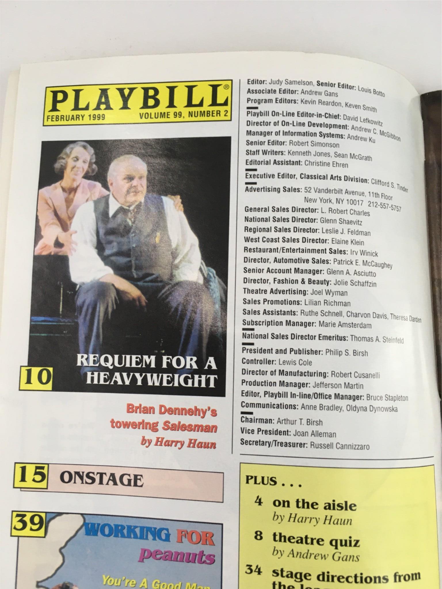 1999 Playbill Death of a Salesman by Robert Falls at Eugene O'Neill Theatre