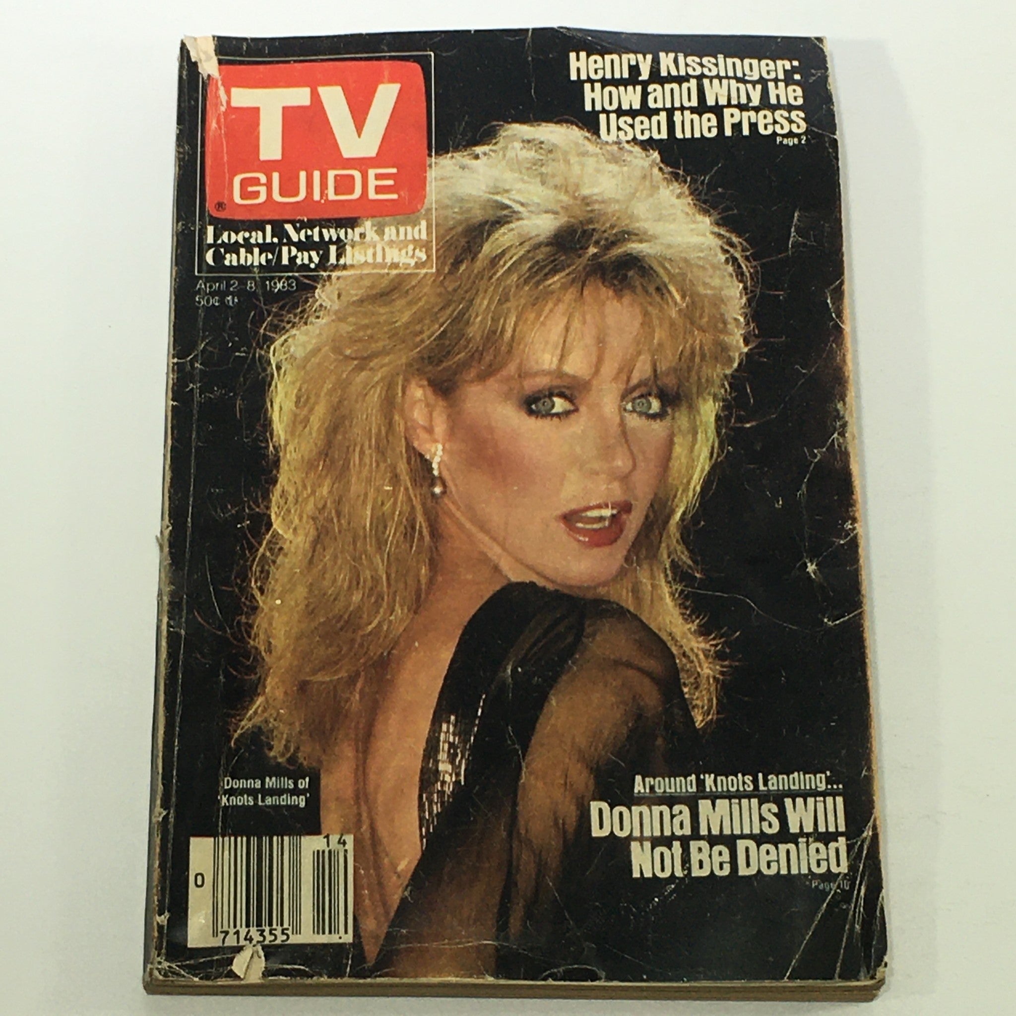 VTG TV Guide Magazine April 2-8 1983 - Henry Kissinger / Donna Mills