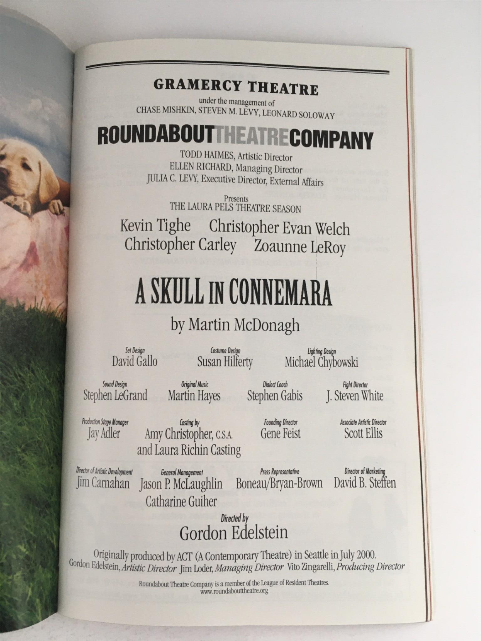 2001 Playbill A Skull In Connemara by Martin McDonagh at Gramercy Theatre