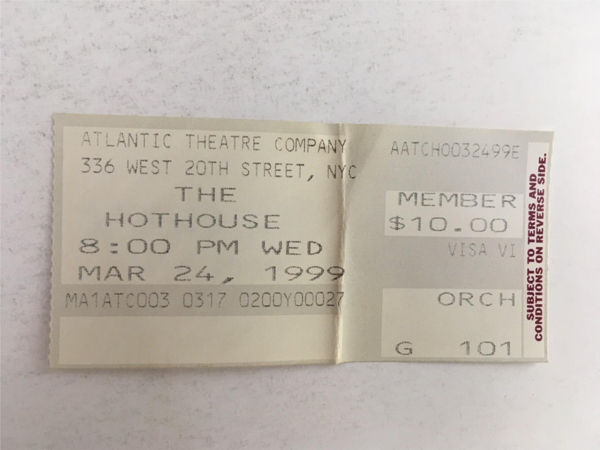 1999 Playbill The Hothouse by Harold Pinter at Atlantic Theater Company