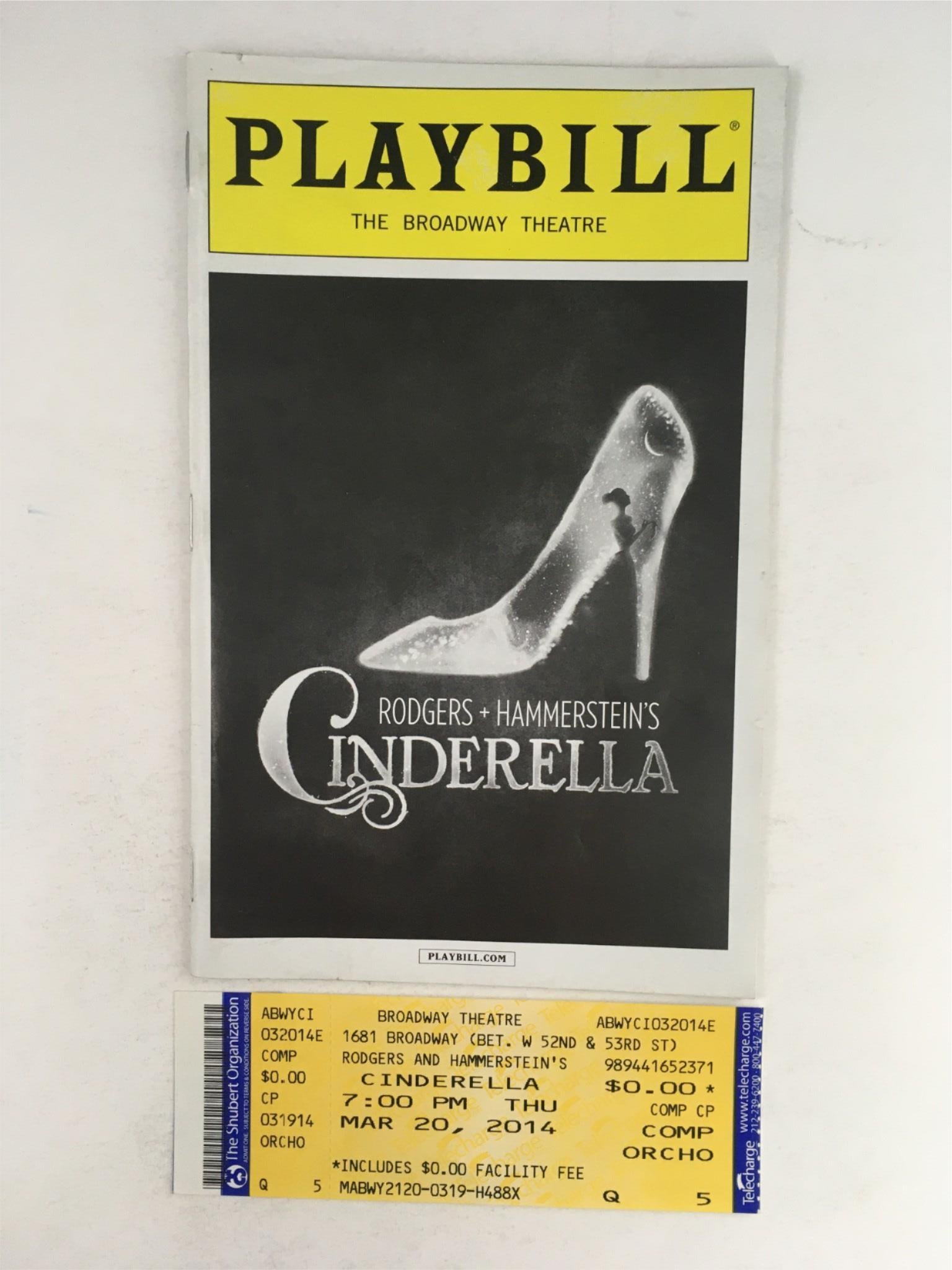 2014 Playbill Cinderella by Carly Rae Jepsen at Broadway Theatre