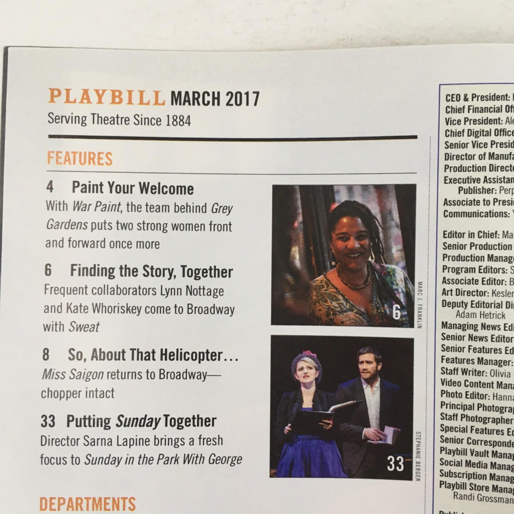 2017 Playbill The Glass Menagerie by Tennesse Williams, Sam Gold Belasco Theatre