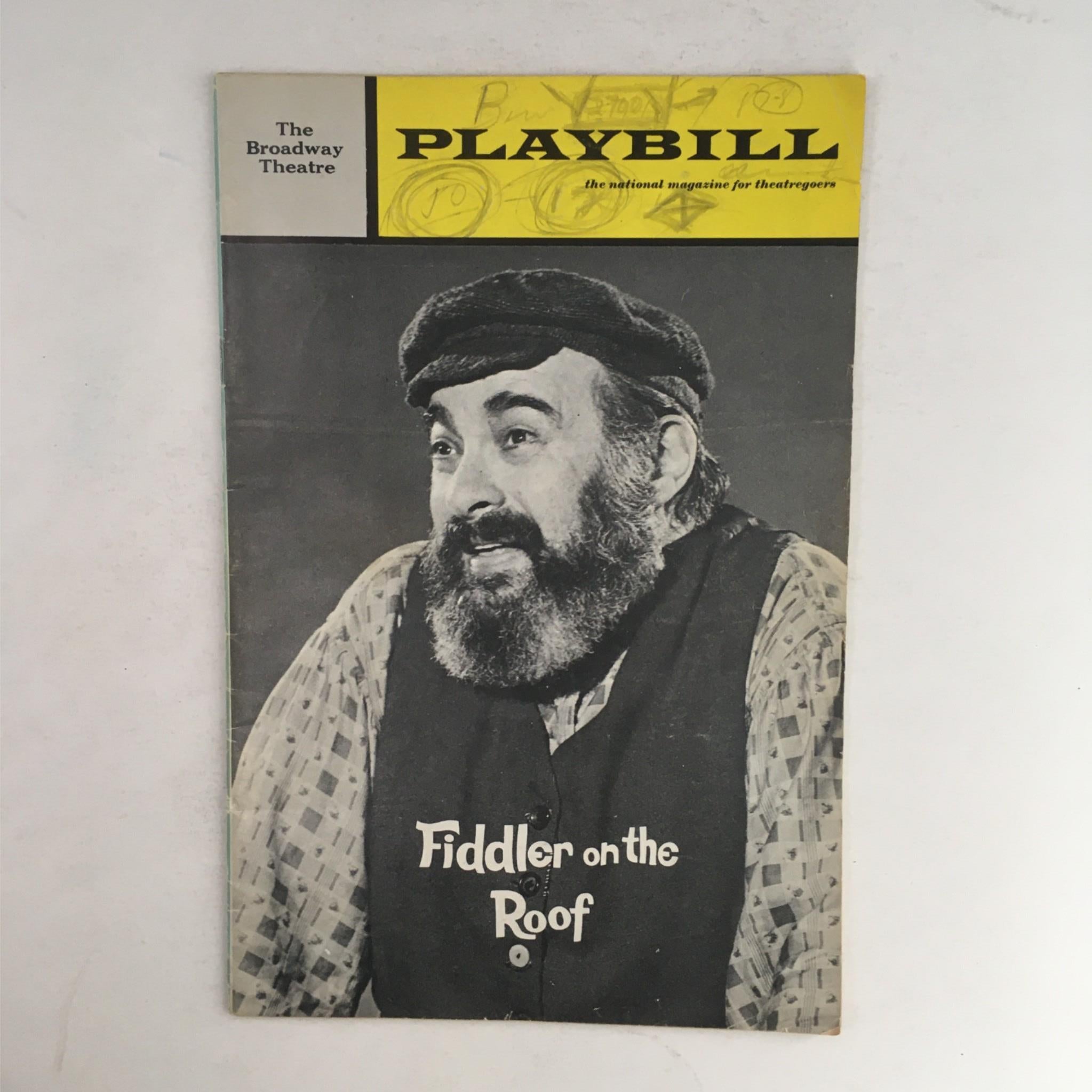 1971 Playbill Fiddler on the Roof by Paul Lipson at Broadway Theatre