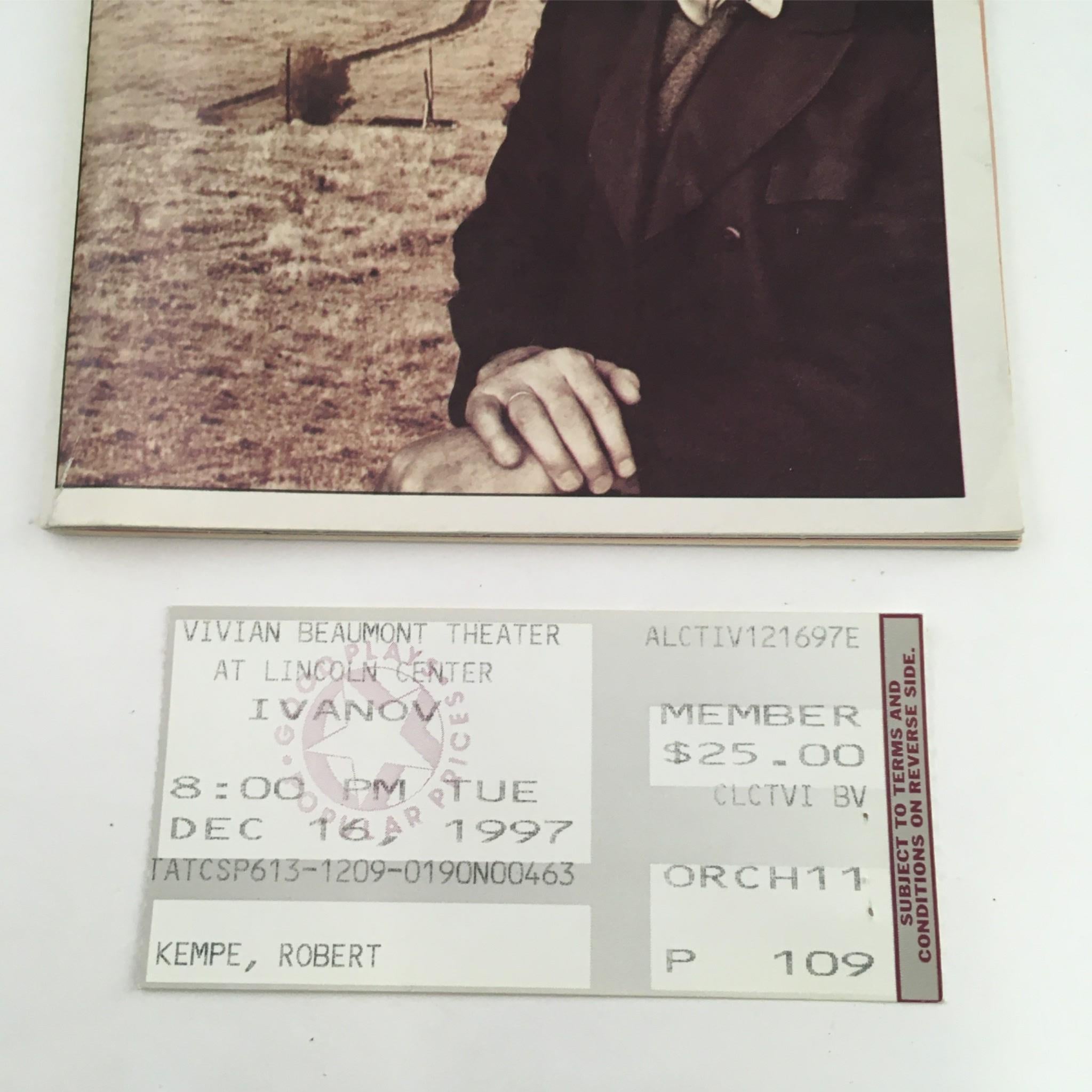 1997 Playbill Ivanov by Anton Chekhov, David Hare at Lincoln Center Theatre