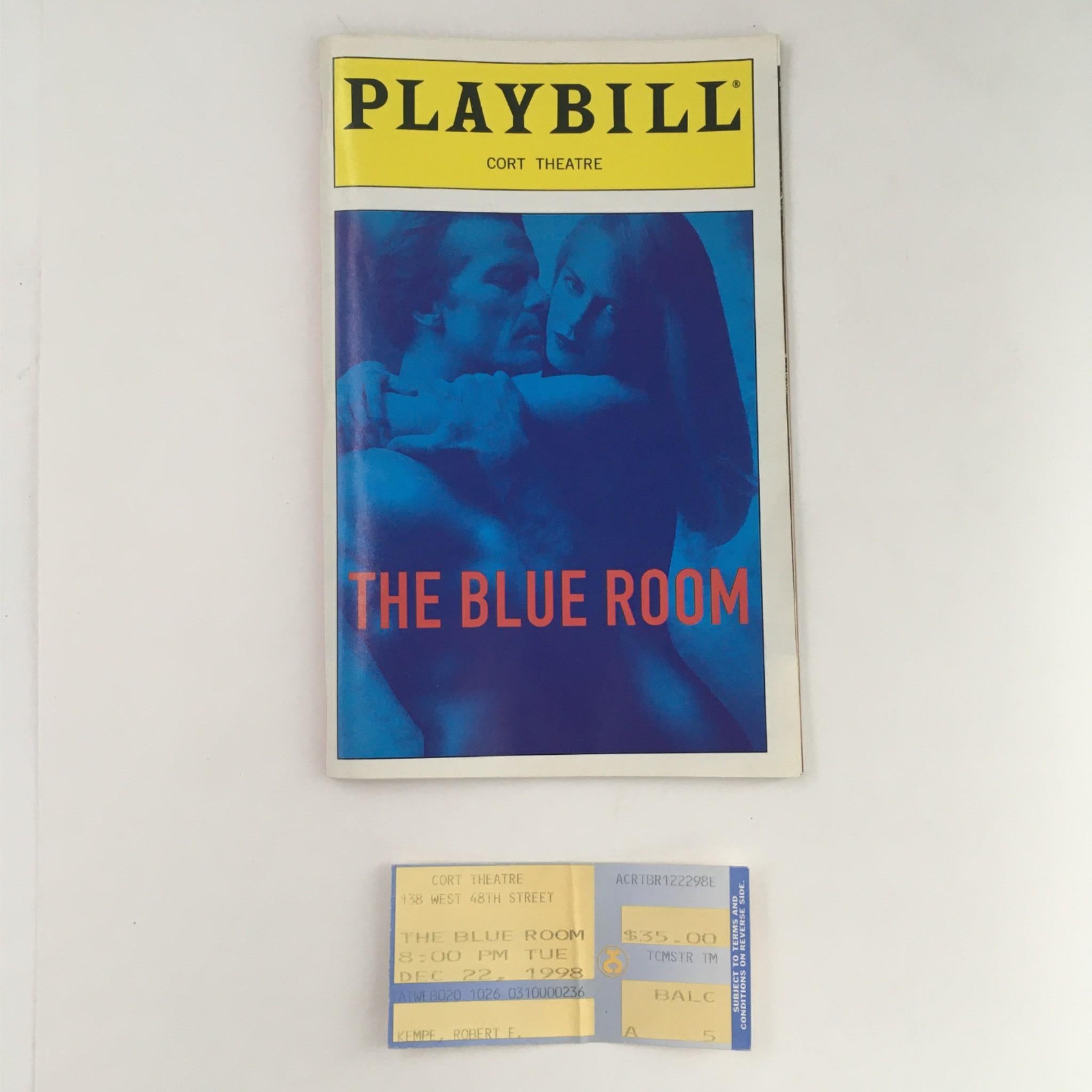 1998 Playbill The Blue Room by Nicole Kidman, Iain Glenn at Cort Theatre