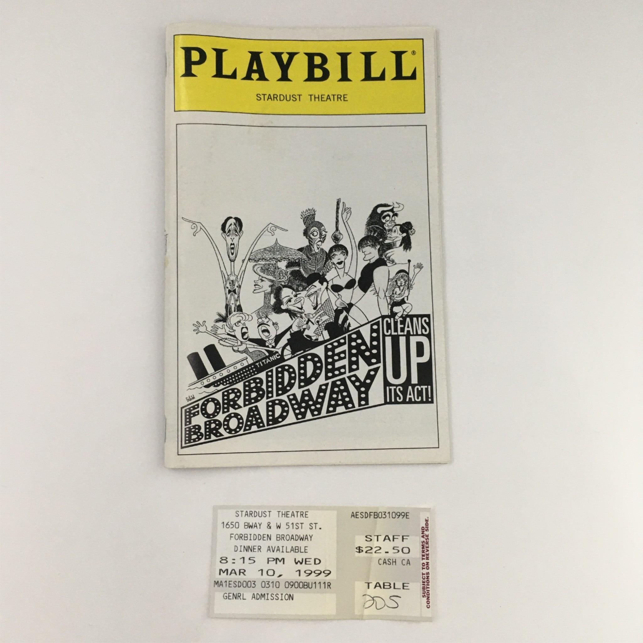 1999 Playbill Forbidden Broadway Cleans Up Its Act! by Gerard Allessandrini