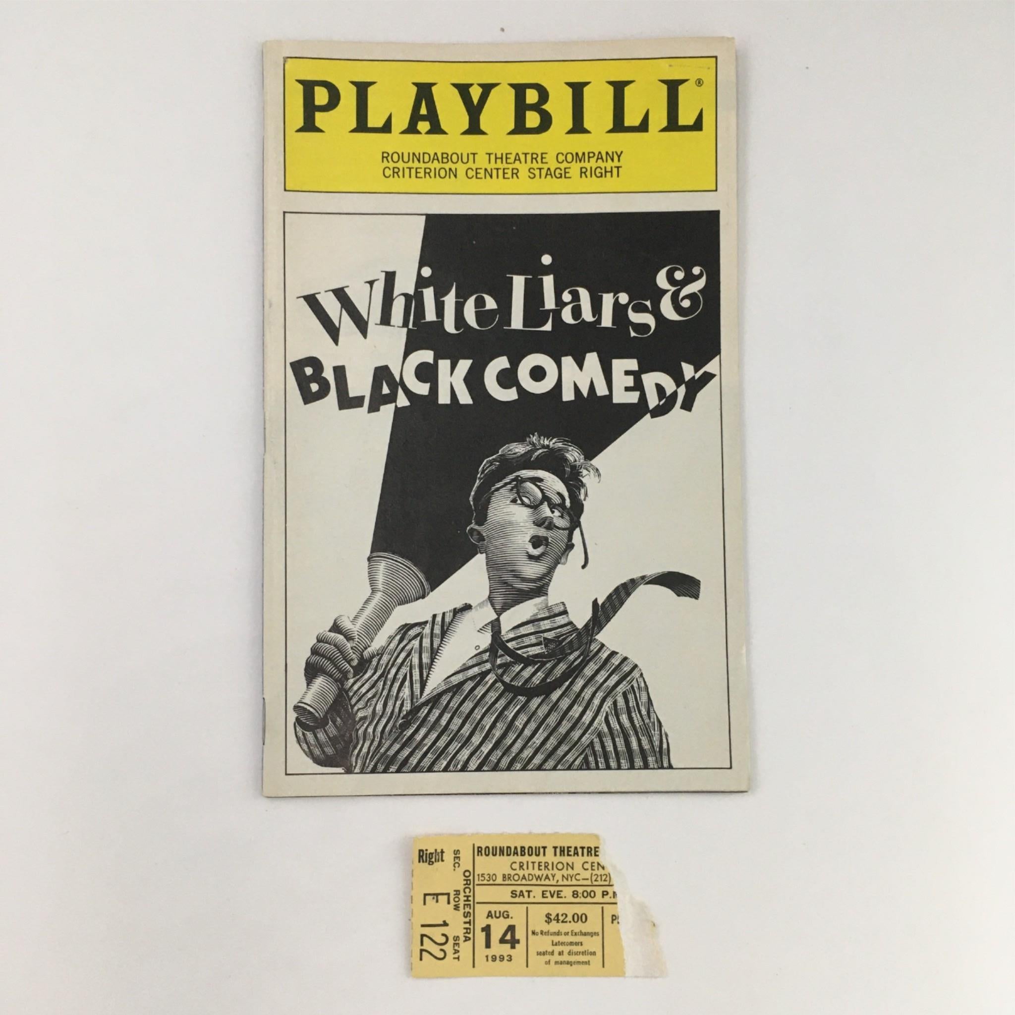 1993 Playbill White Liars & Black Comedy by Peter Shaffer, Gerald Gutierrez