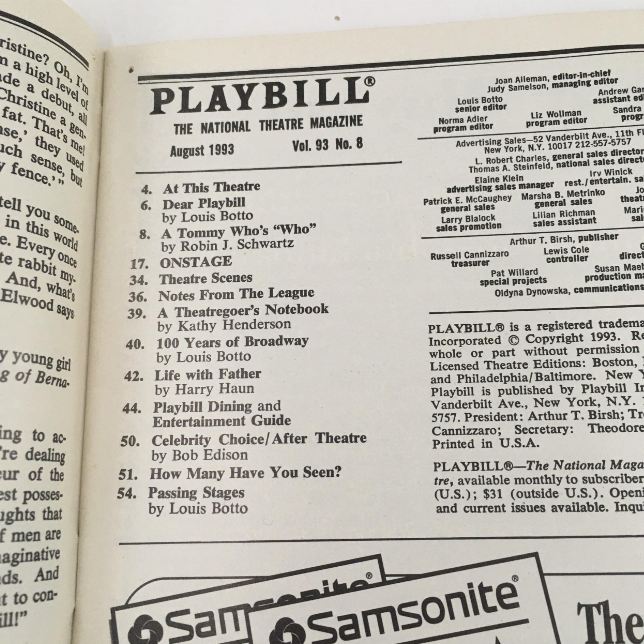 1993 Playbill White Liars & Black Comedy by Peter Shaffer, Gerald Gutierrez