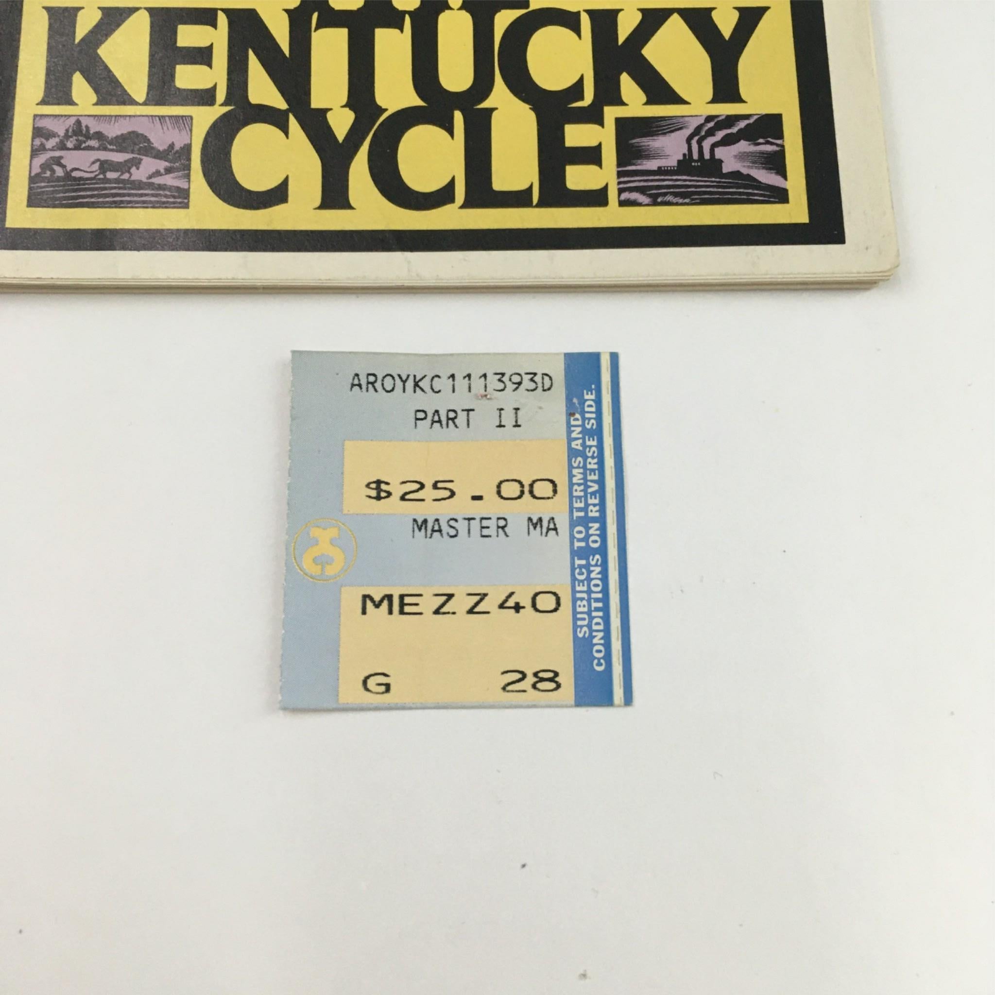 1993 Playbill The Kentucky Cycle by Robert Schenkkan at Royal Theatre