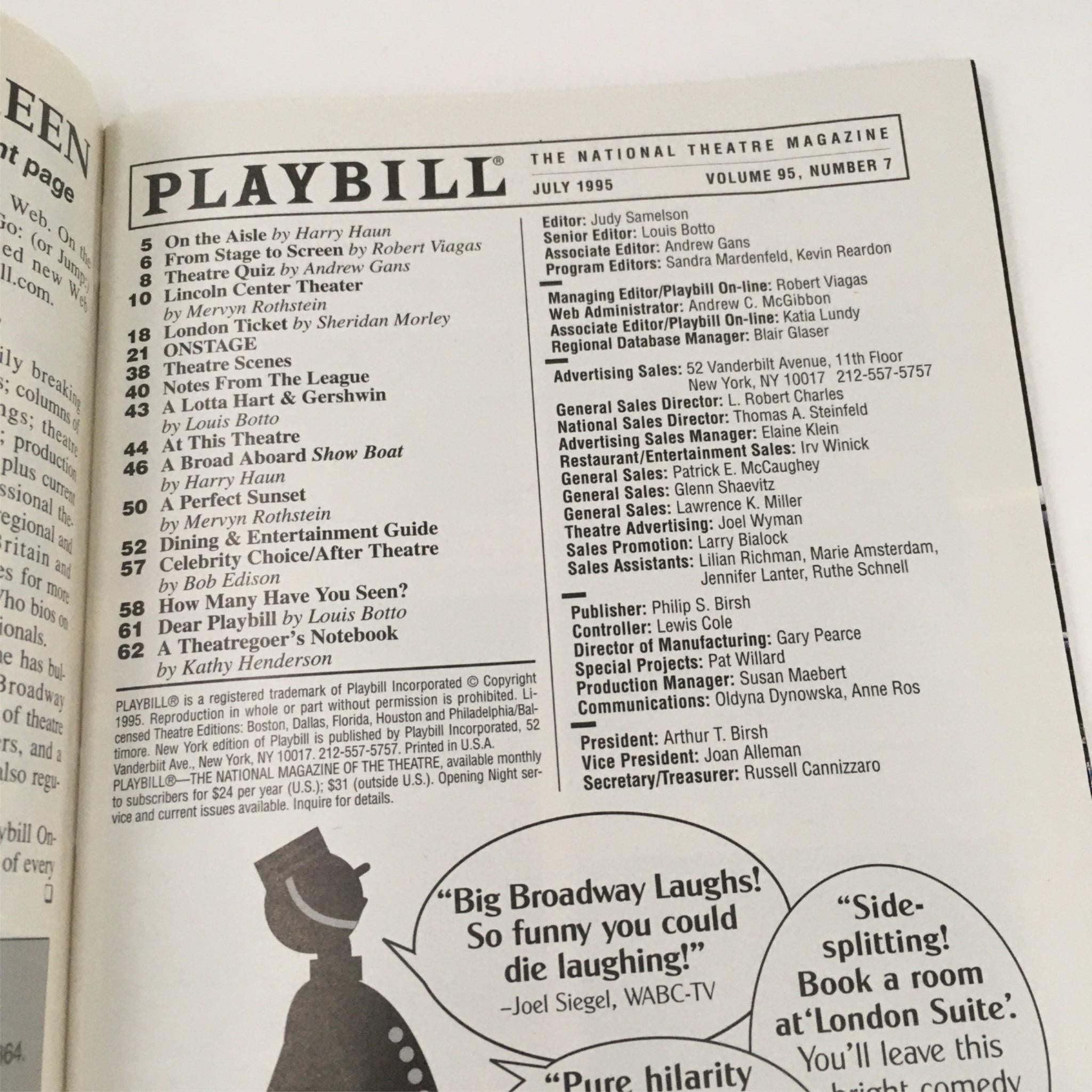 1995 Playbill Damn Yankees by Charlotte d'Ambrose at Marquis Theatre with Ticket