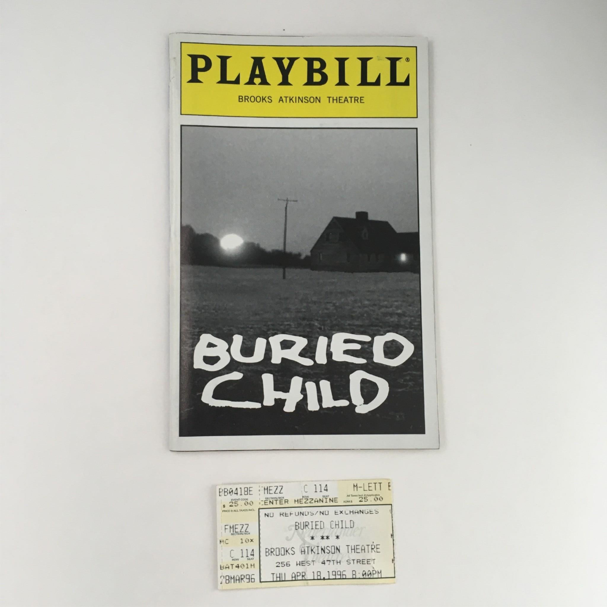 1996 Playbill Buried Child by Sam Shepard, Gary Sinise, Brooks Atkinson Theatre