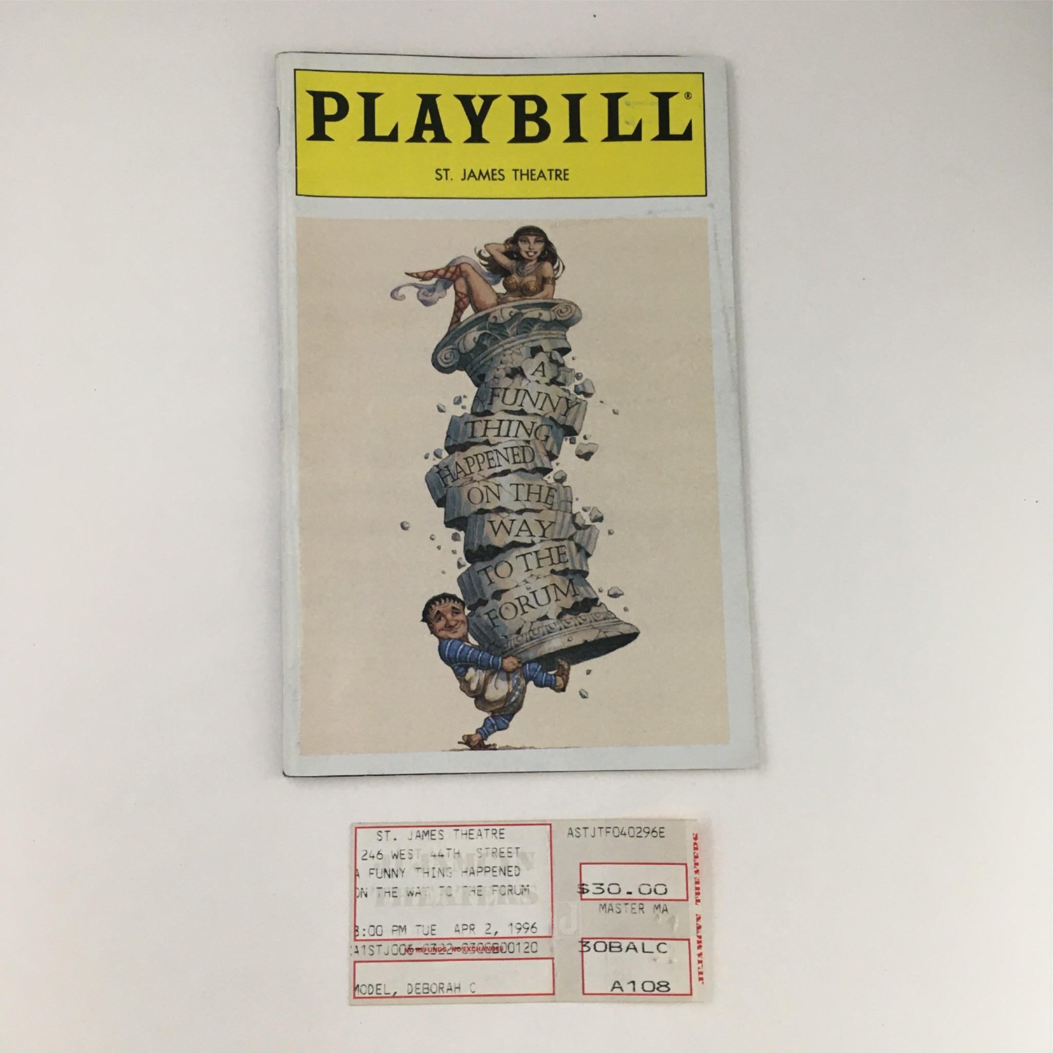 1996 Playbill A Funny Thing Happened On The Way To The Forum by Jerry Zaks