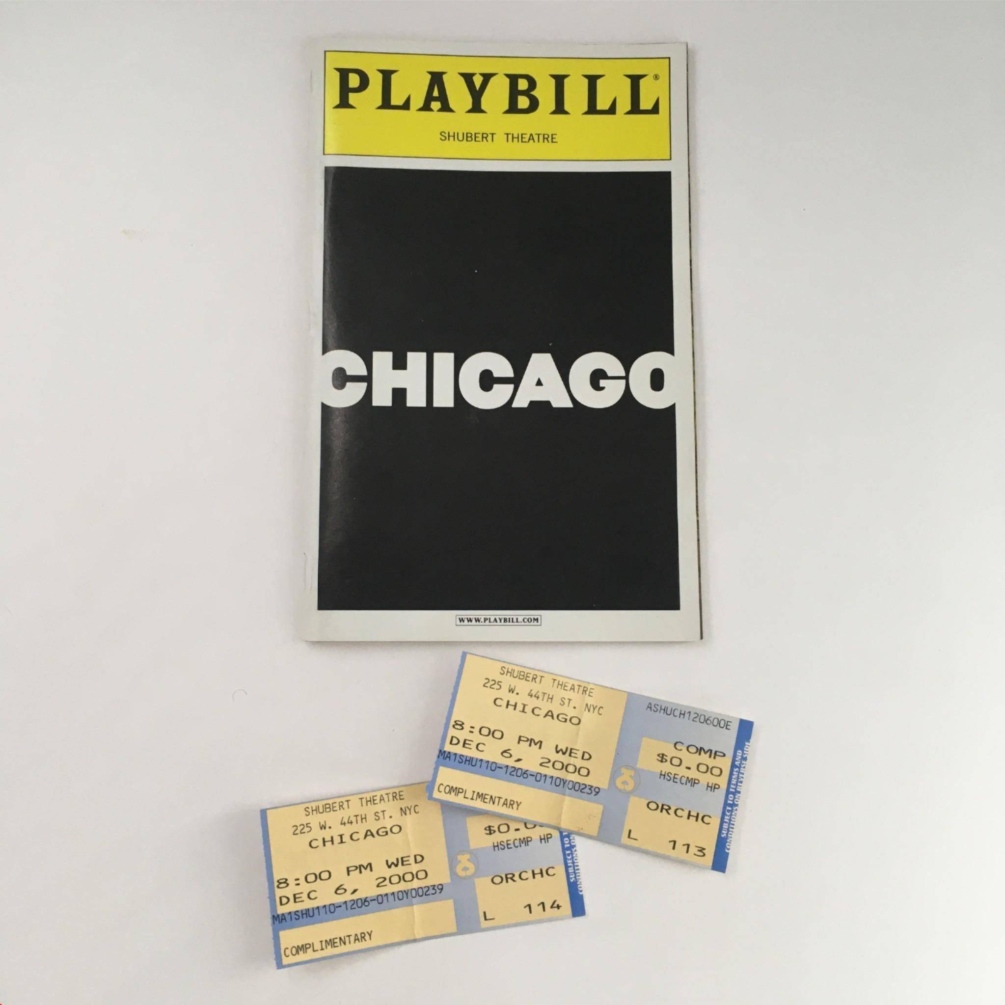 2000 Playbill Chicago by Walter Bobbie at Sam S. Shubert Theatre